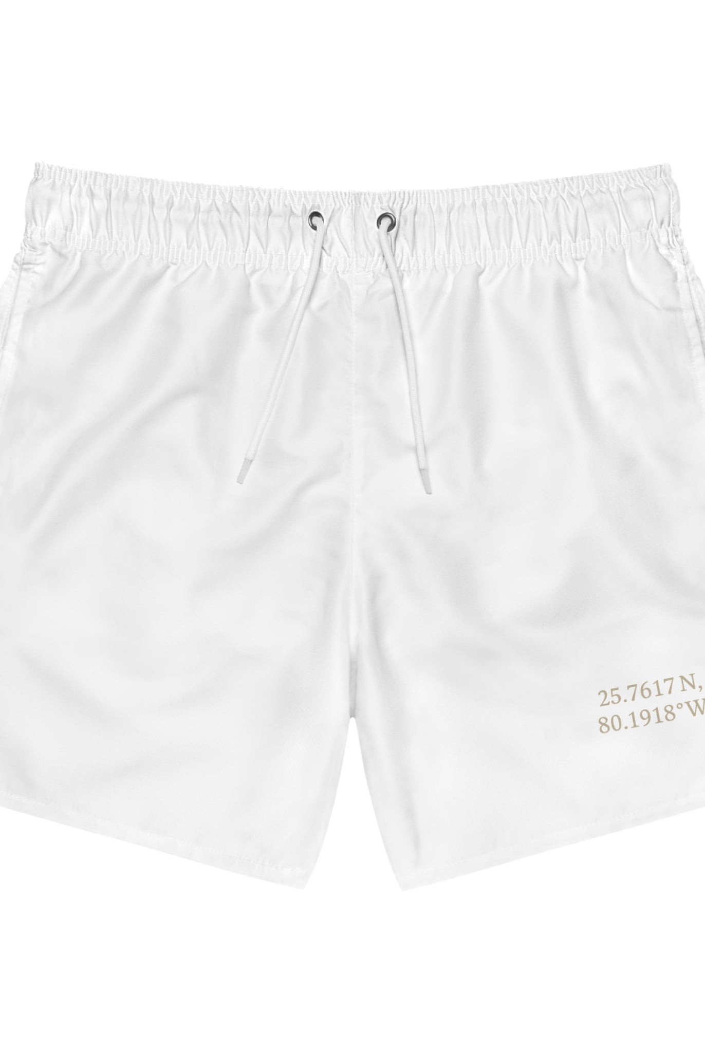 Maison Nautique Men’s Coordinates Swim Trunks – Coastal White Edition - Maison Nautique