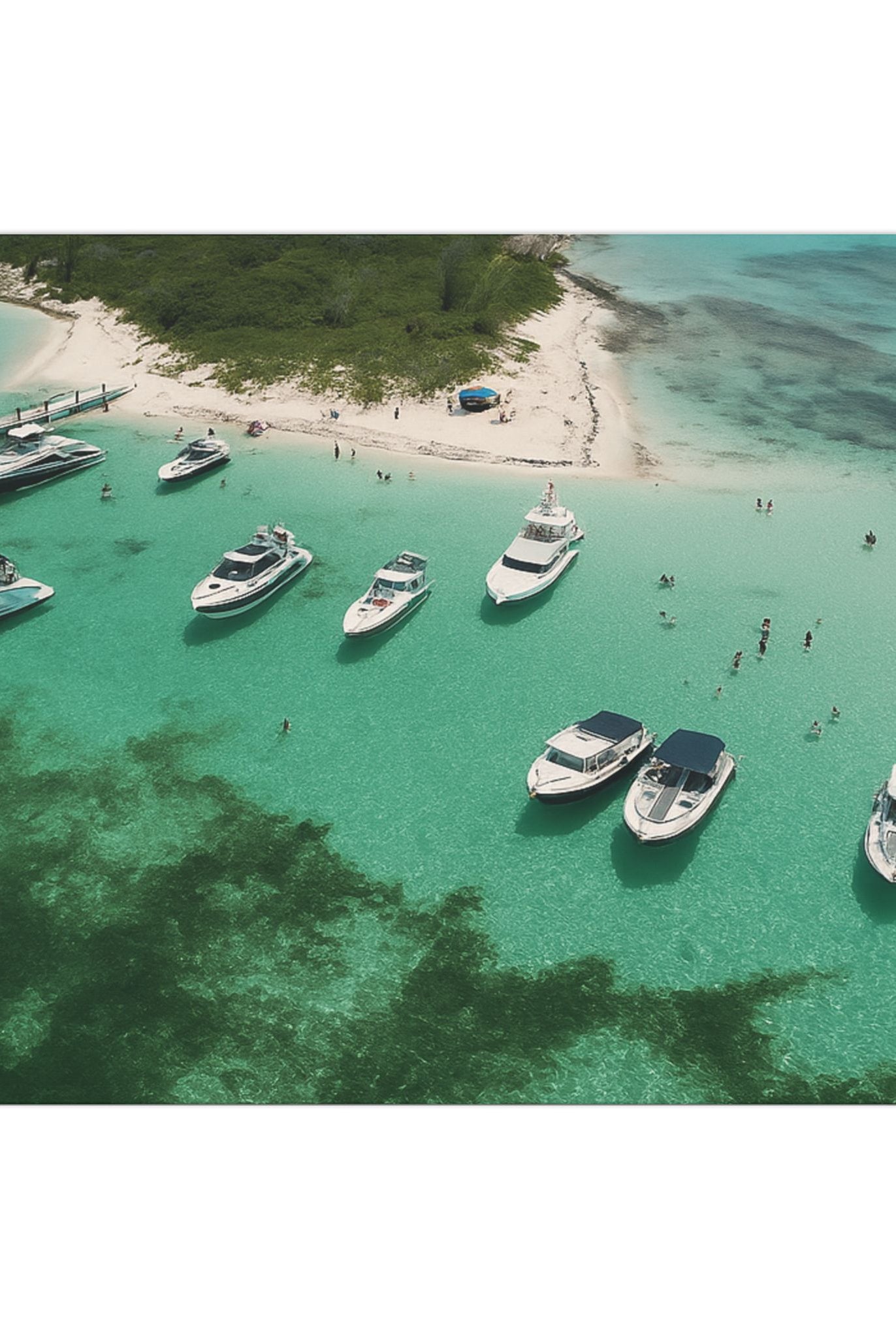 Honeymoon Harbour – Coastal Canvas Art | Aerial Boating Scene, Bimini - Maison Nautique