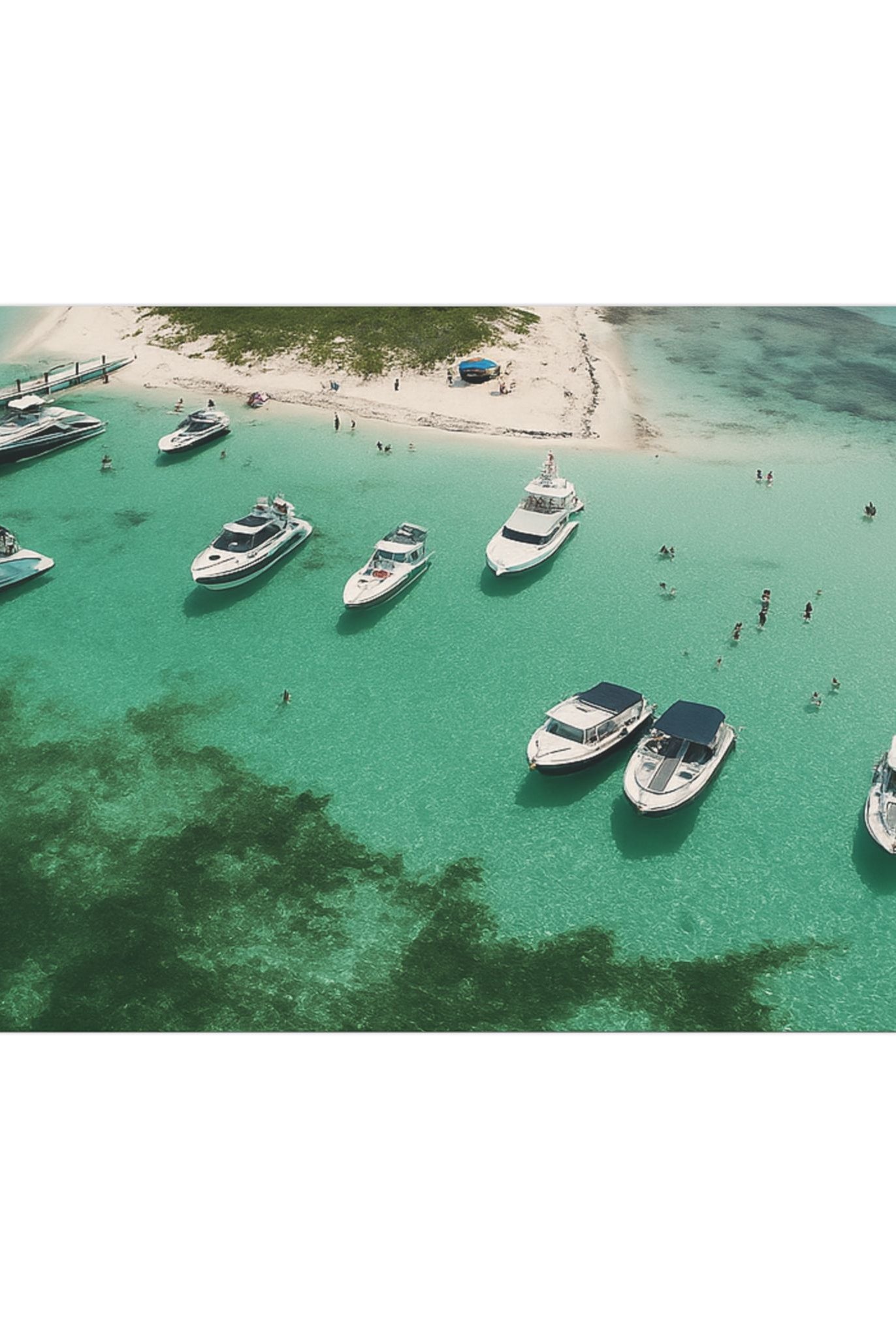 Honeymoon Harbour – Coastal Canvas Art | Aerial Boating Scene, Bimini - Maison Nautique