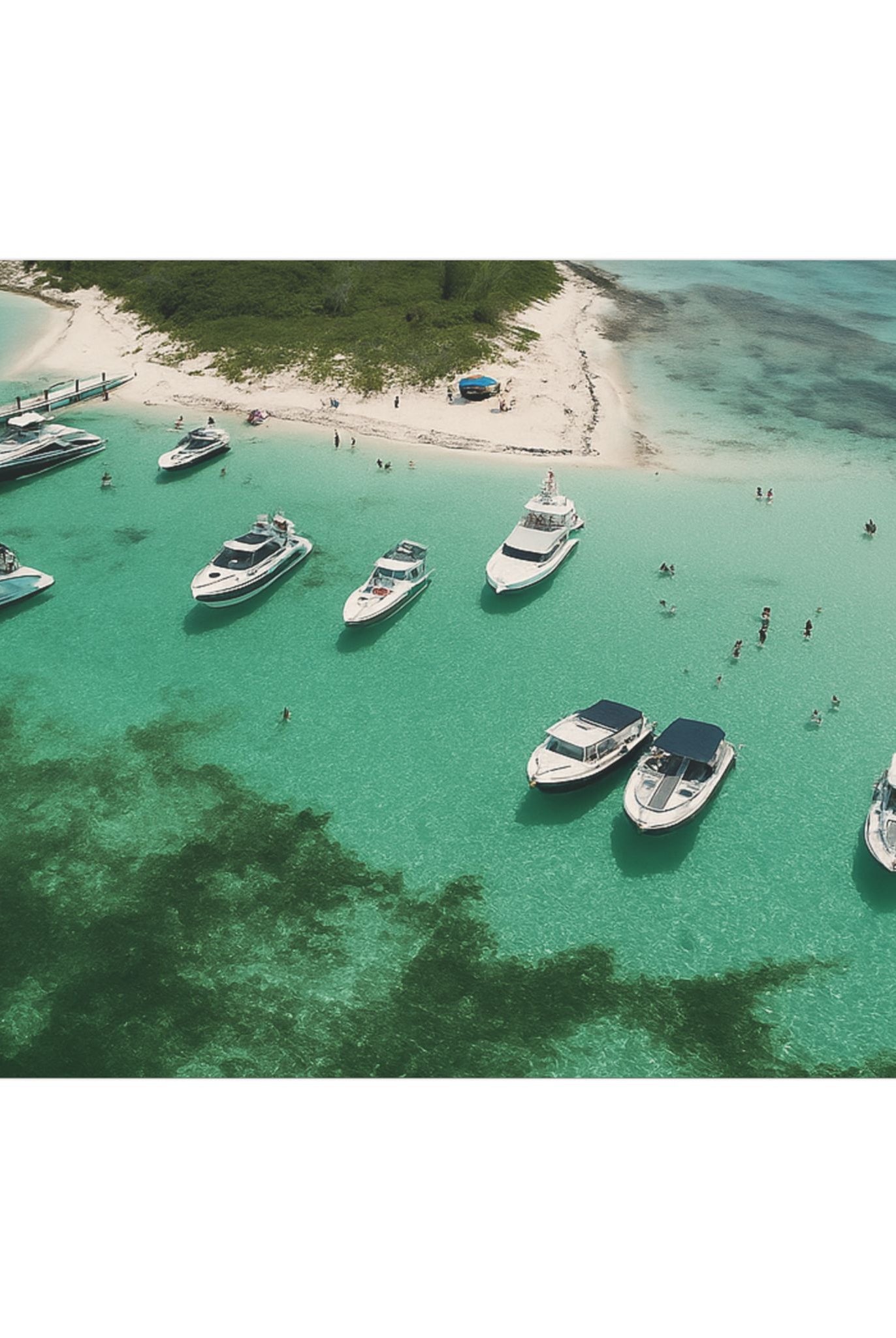 Honeymoon Harbour – Coastal Canvas Art | Aerial Boating Scene, Bimini - Maison Nautique