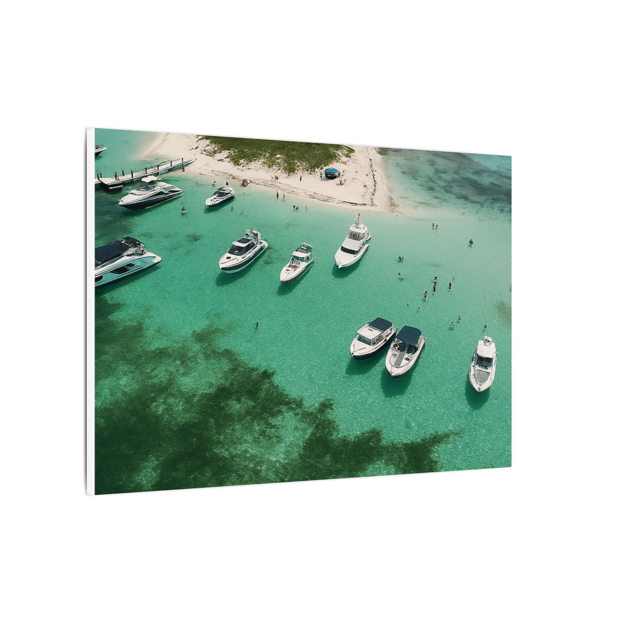 Honeymoon Harbour – Coastal Canvas Art | Aerial Boating Scene, Bimini - Maison Nautique