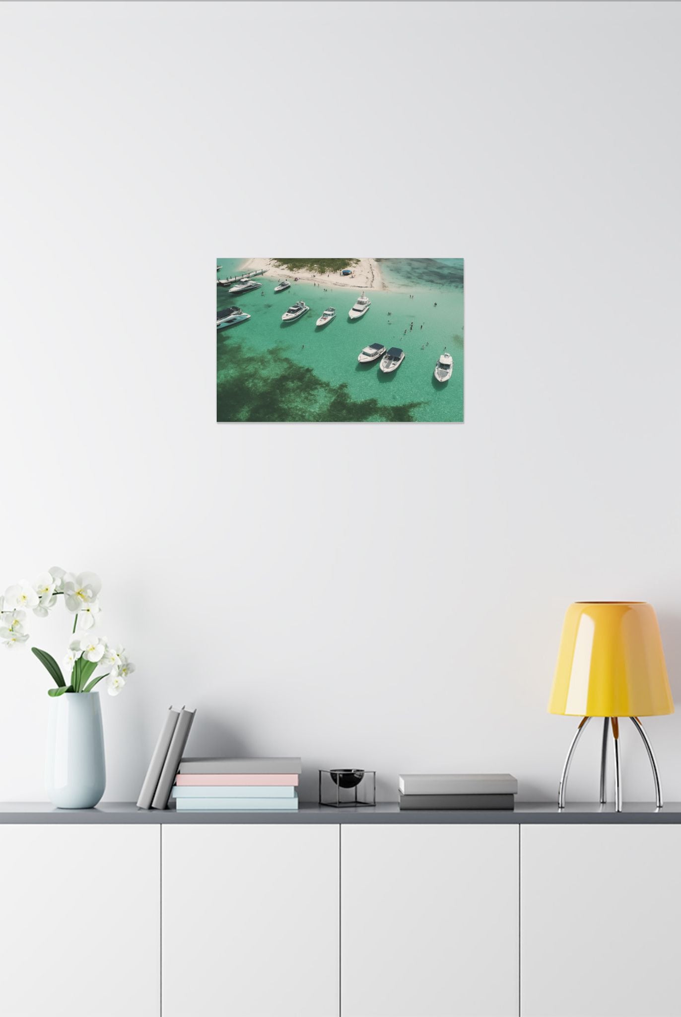 Honeymoon Harbour – Coastal Canvas Art | Aerial Boating Scene, Bimini - Maison Nautique