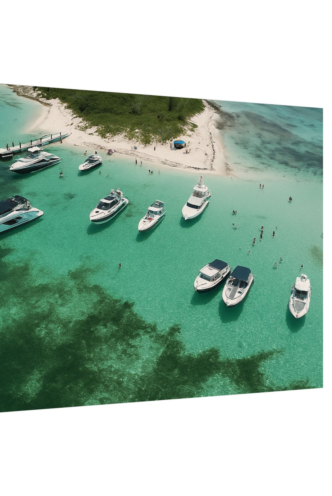 Honeymoon Harbour – Coastal Canvas Art | Aerial Boating Scene, Bimini - Maison Nautique