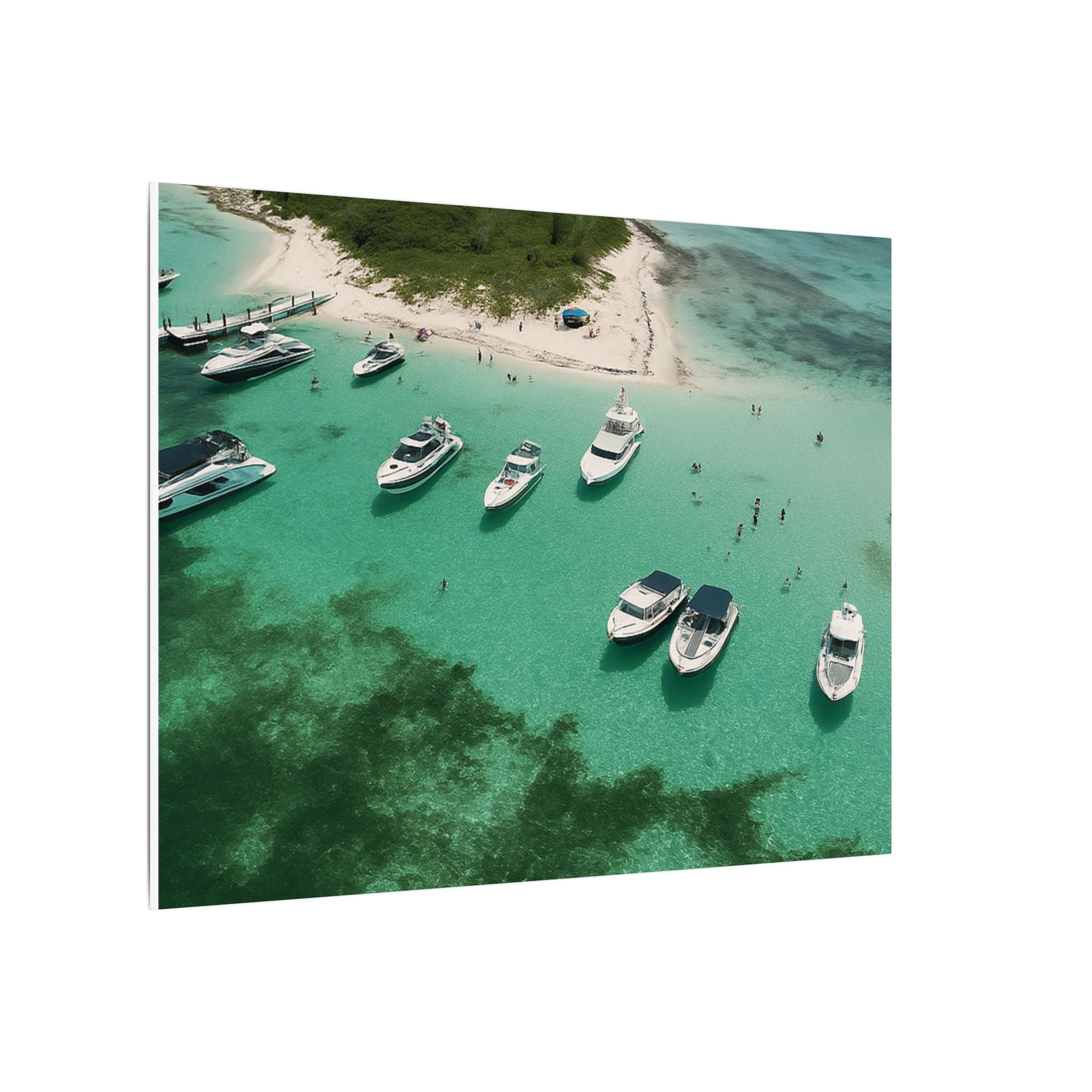 Honeymoon Harbour – Coastal Canvas Art | Aerial Boating Scene, Bimini - Maison Nautique