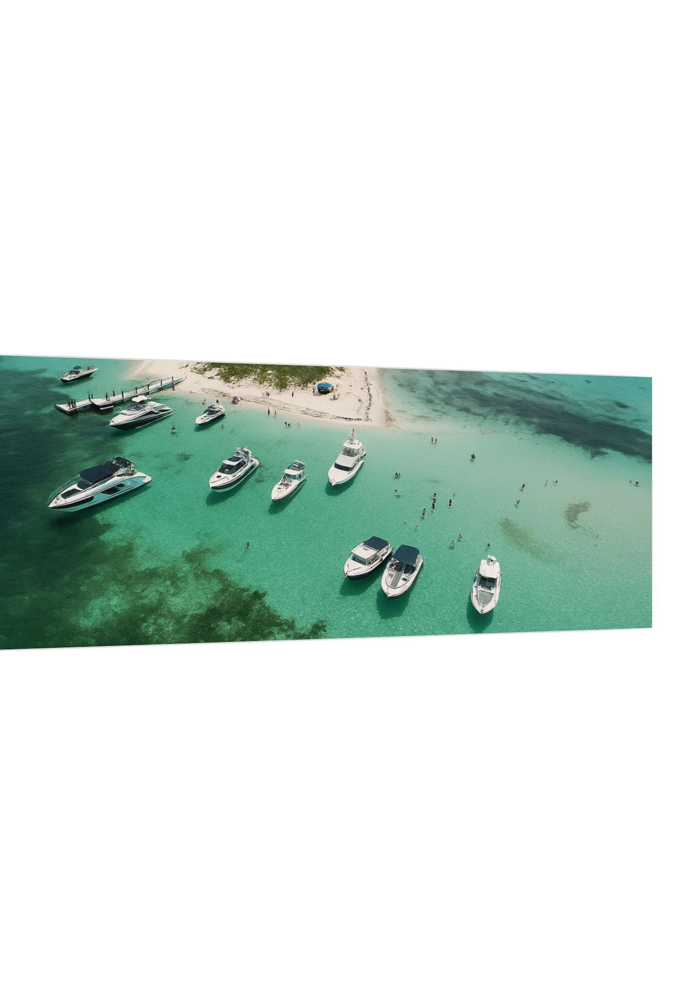 Honeymoon Harbour – Coastal Canvas Art | Aerial Boating Scene, Bimini - Maison Nautique