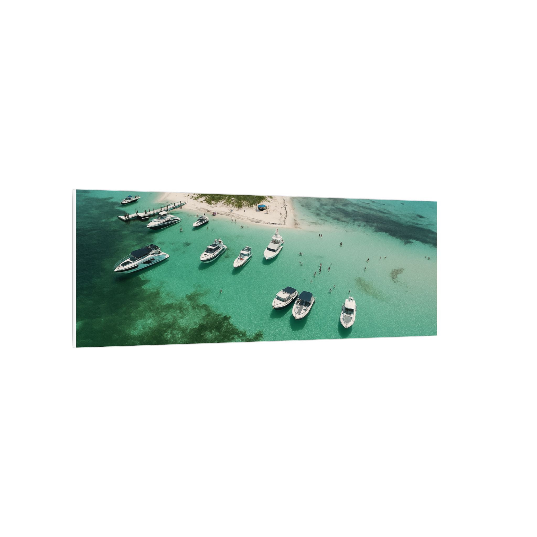 Honeymoon Harbour – Coastal Canvas Art | Aerial Boating Scene, Bimini - Maison Nautique