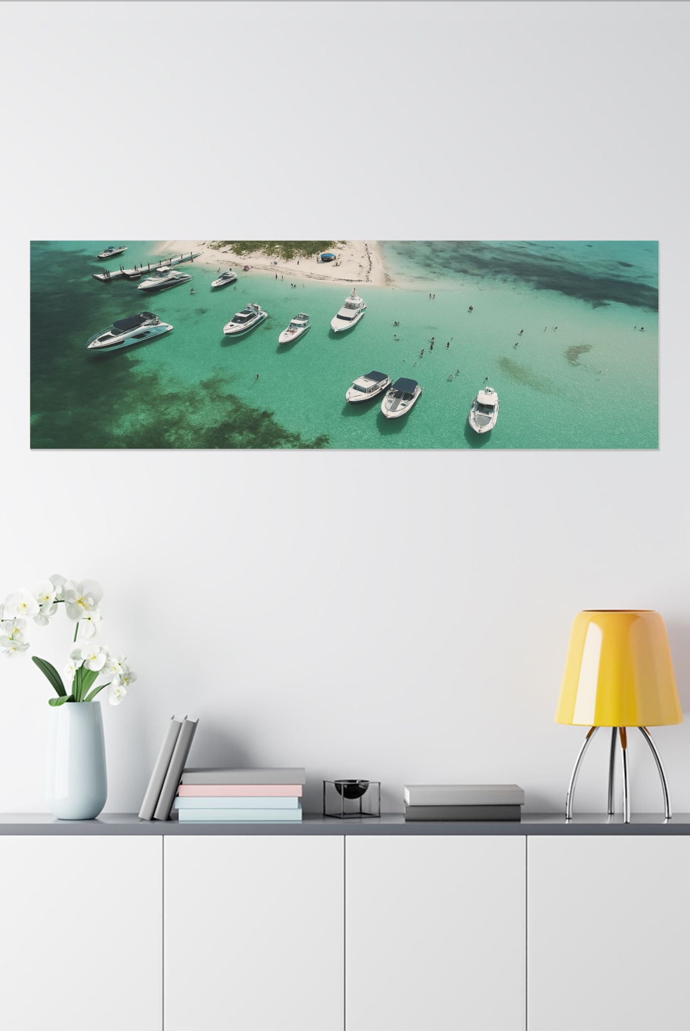 Honeymoon Harbour – Coastal Canvas Art | Aerial Boating Scene, Bimini - Maison Nautique