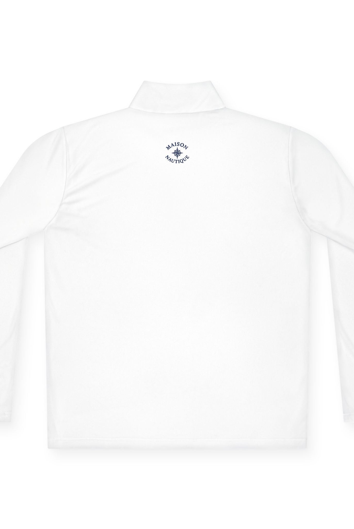 Maison Nautique Signature Coastal Quarter-Zip – White & Navy Edition, Unisex - Maison Nautique