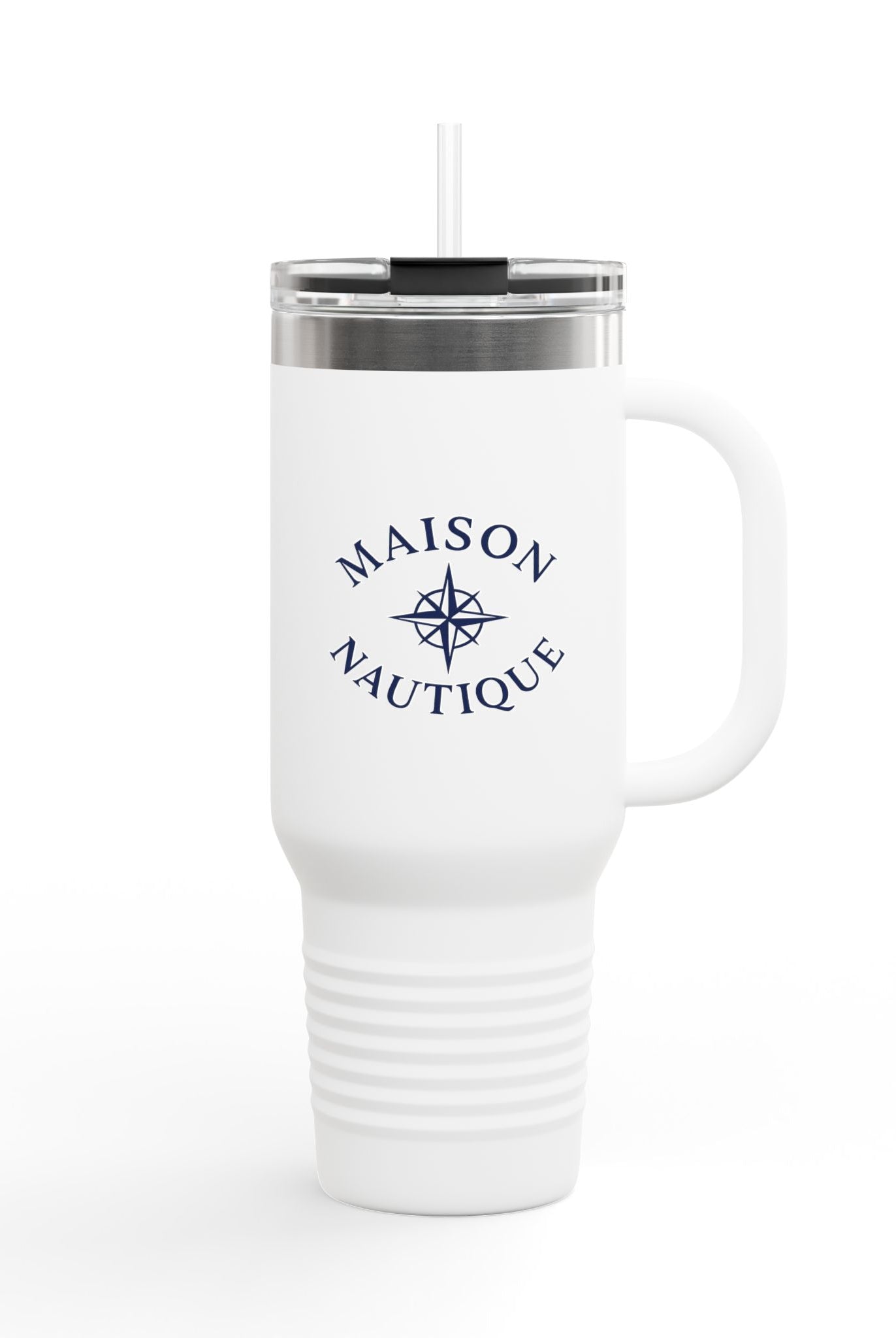 Maison Nautique 40 oz Compass Tumbler – White & Teal Edition - Maison Nautique