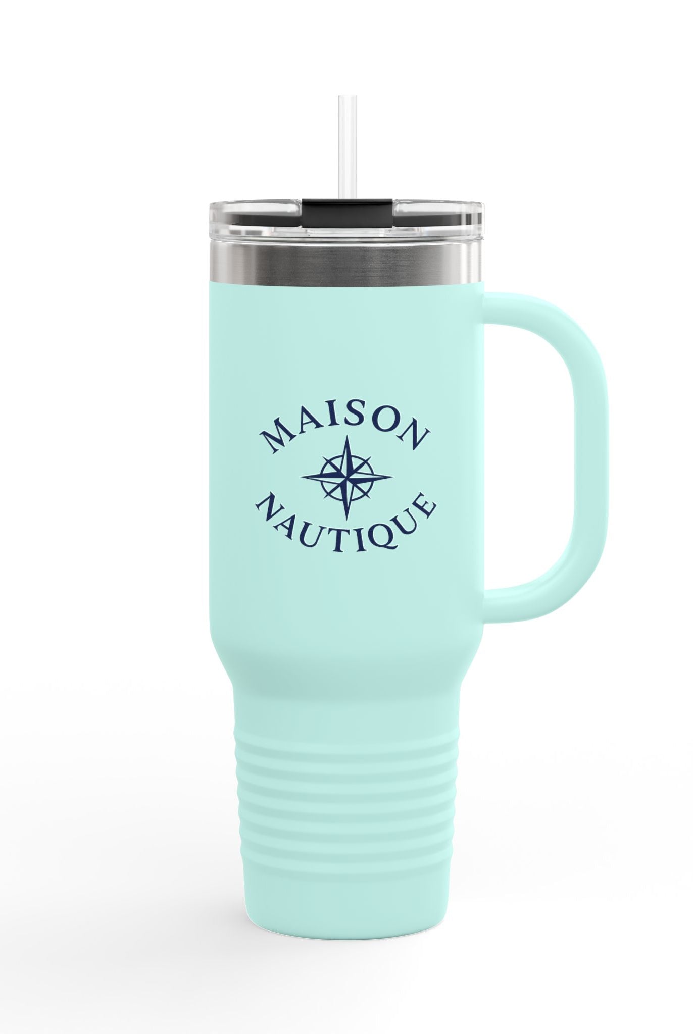 Maison Nautique 40 oz Compass Tumbler – White & Teal Edition - Maison Nautique