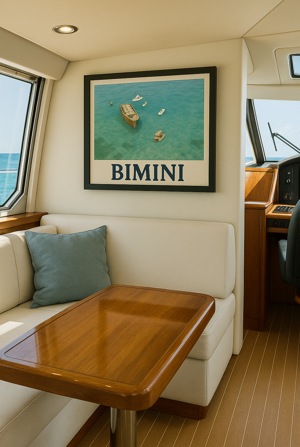Bimini Wreck – Framed Nautical Poster | Coastal Aerial Art Print - Maison Nautique