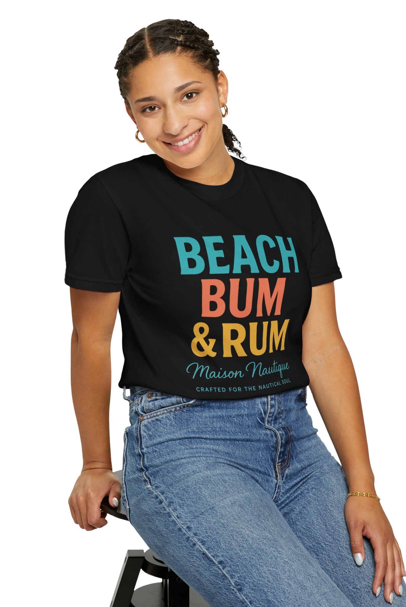 Beach Bum & Rum – Unisex Coastal Tee - Maison Nautique