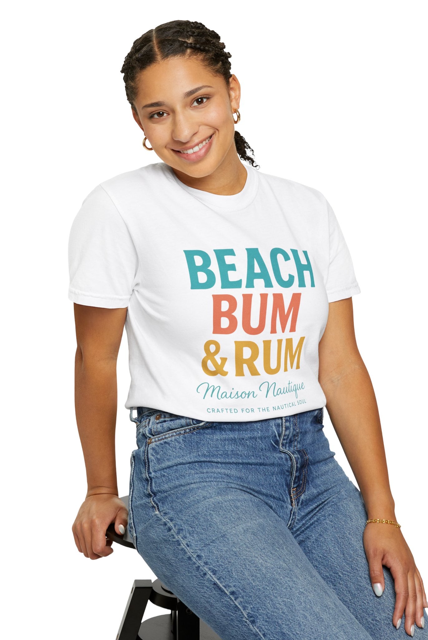 Beach Bum & Rum – Unisex Coastal Tee - Maison Nautique