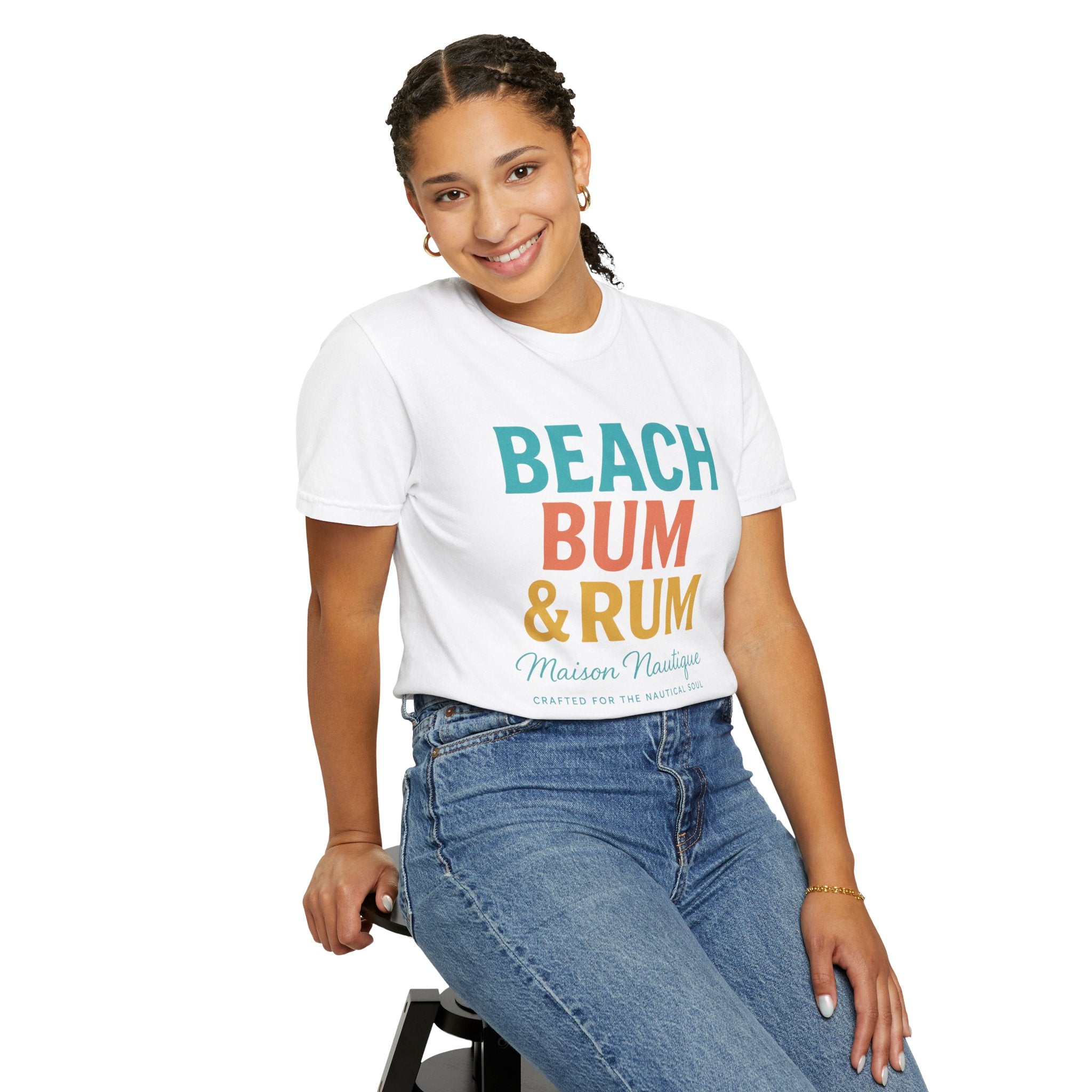 Beach Bum & Rum – Unisex Coastal Tee - Maison Nautique