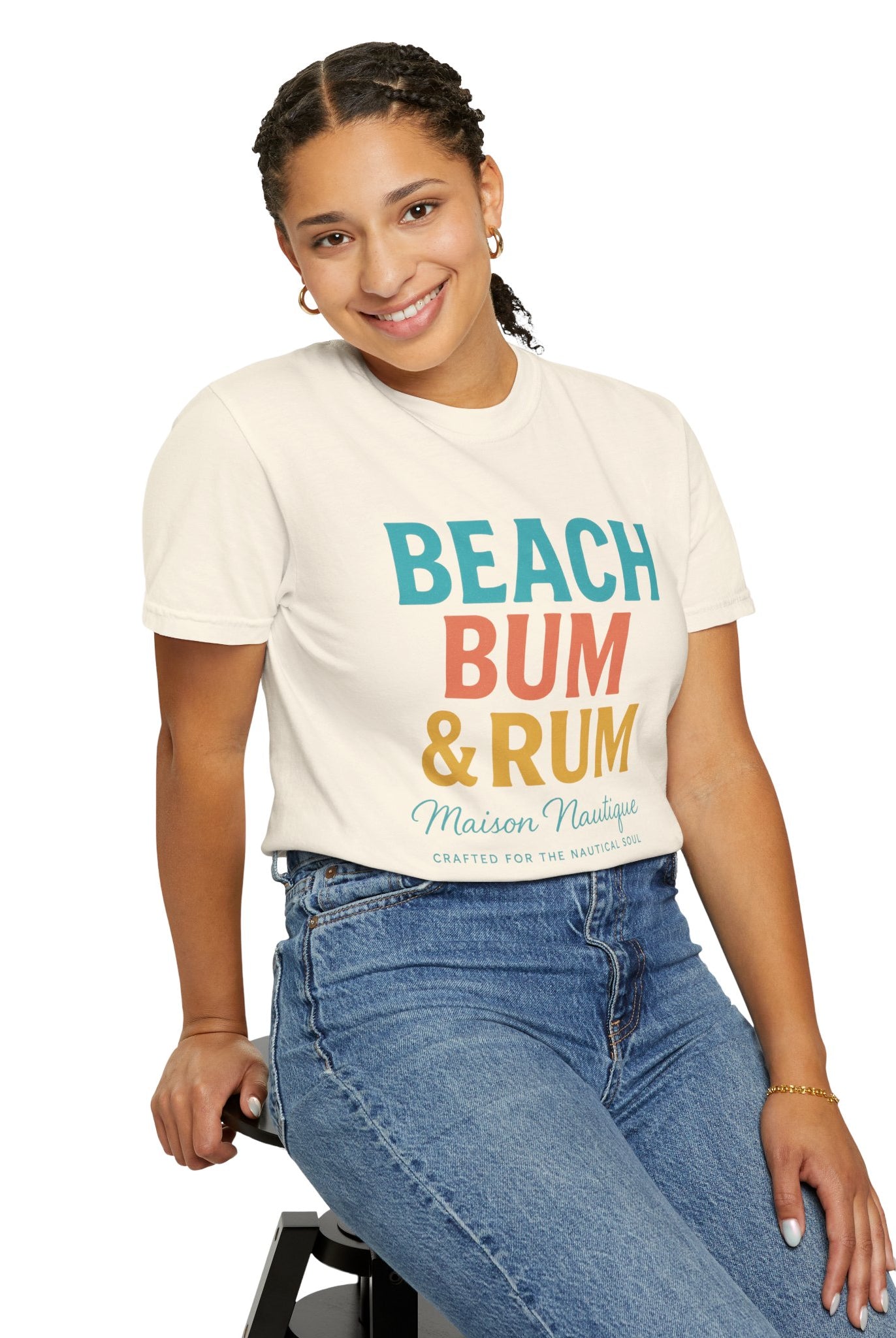 Beach Bum & Rum – Unisex Coastal Tee - Maison Nautique