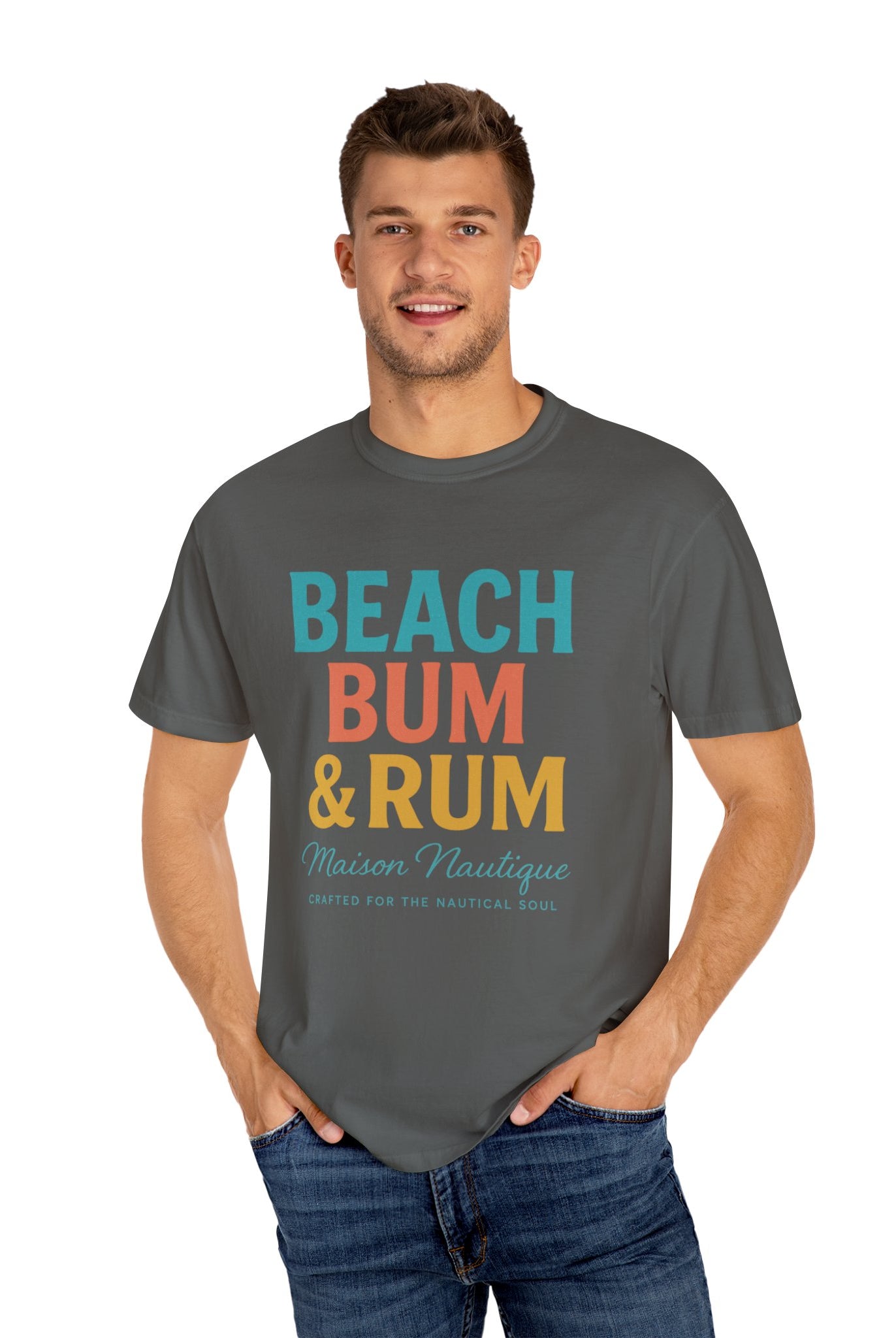 Beach Bum & Rum – Unisex Coastal Tee - Maison Nautique