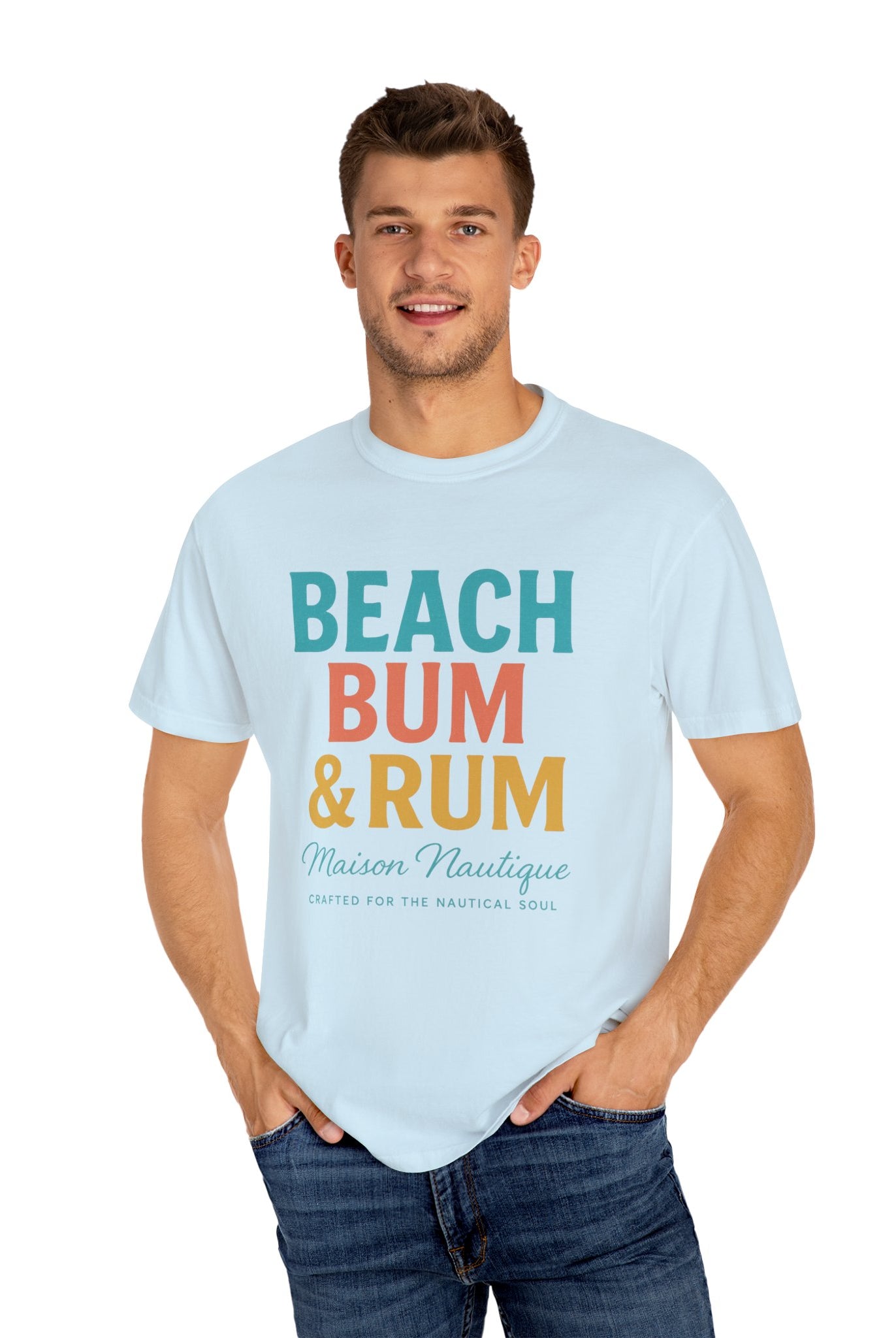 Beach Bum & Rum – Unisex Coastal Tee - Maison Nautique