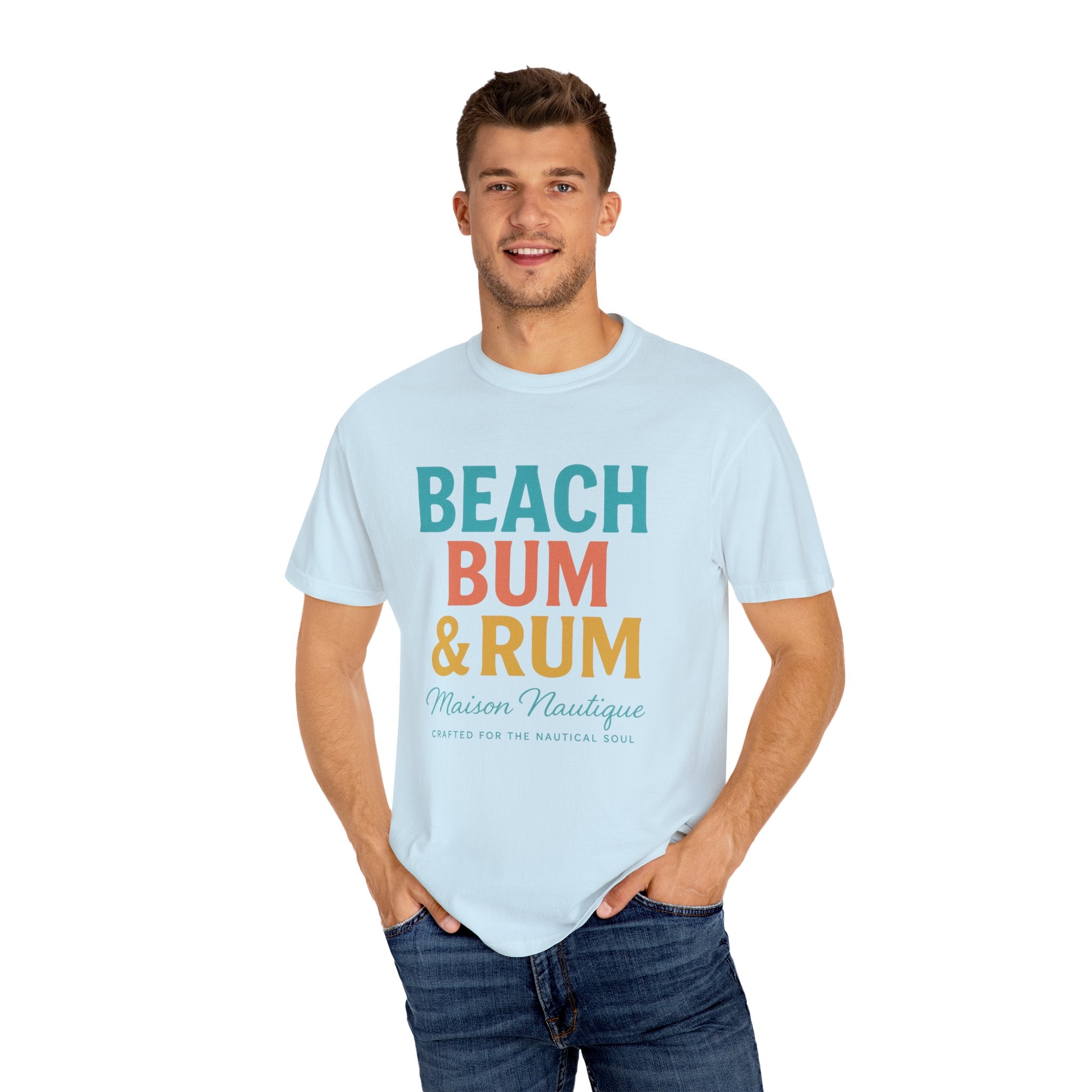 Beach Bum & Rum – Unisex Coastal Tee - Maison Nautique