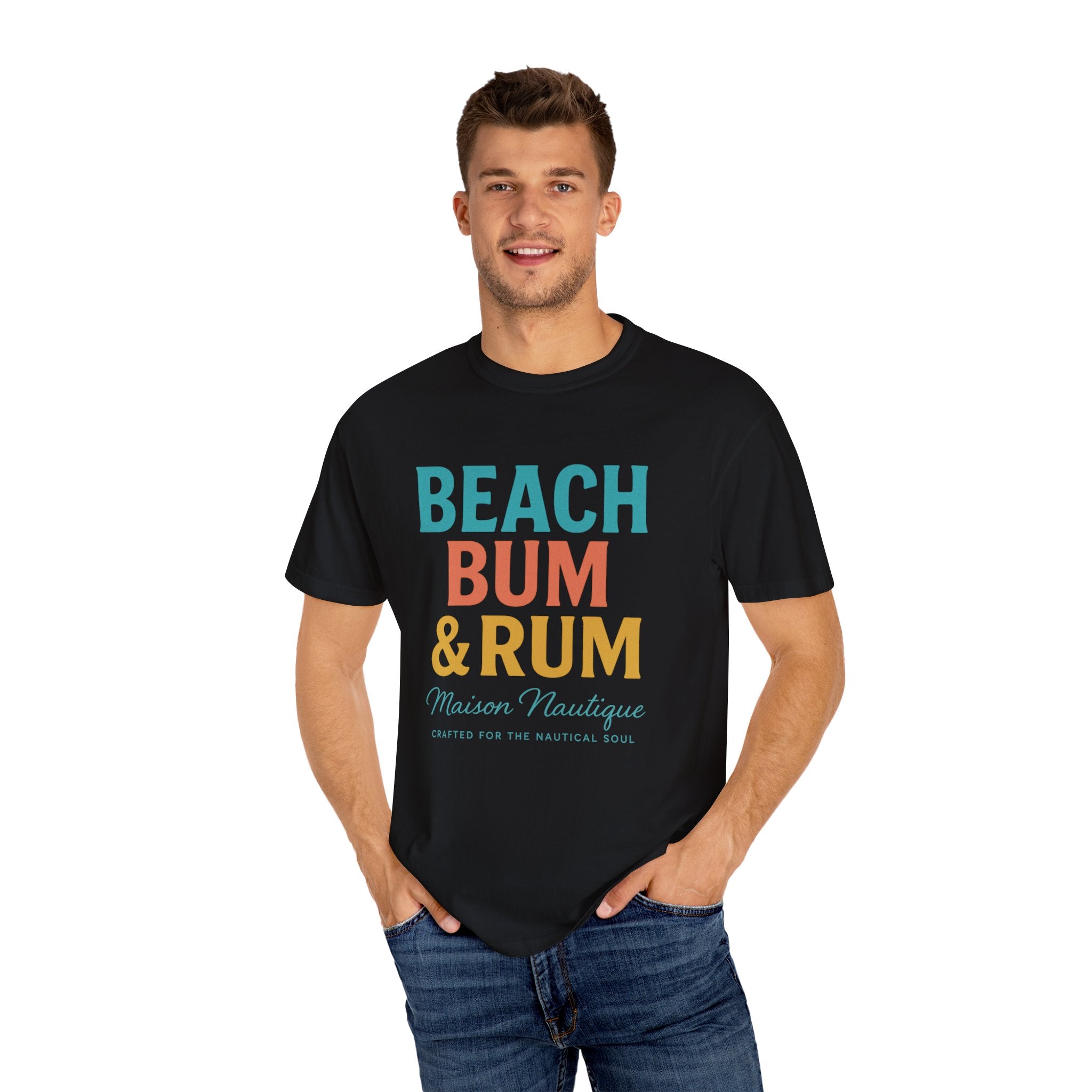 Beach Bum & Rum – Unisex Coastal Tee - Maison Nautique