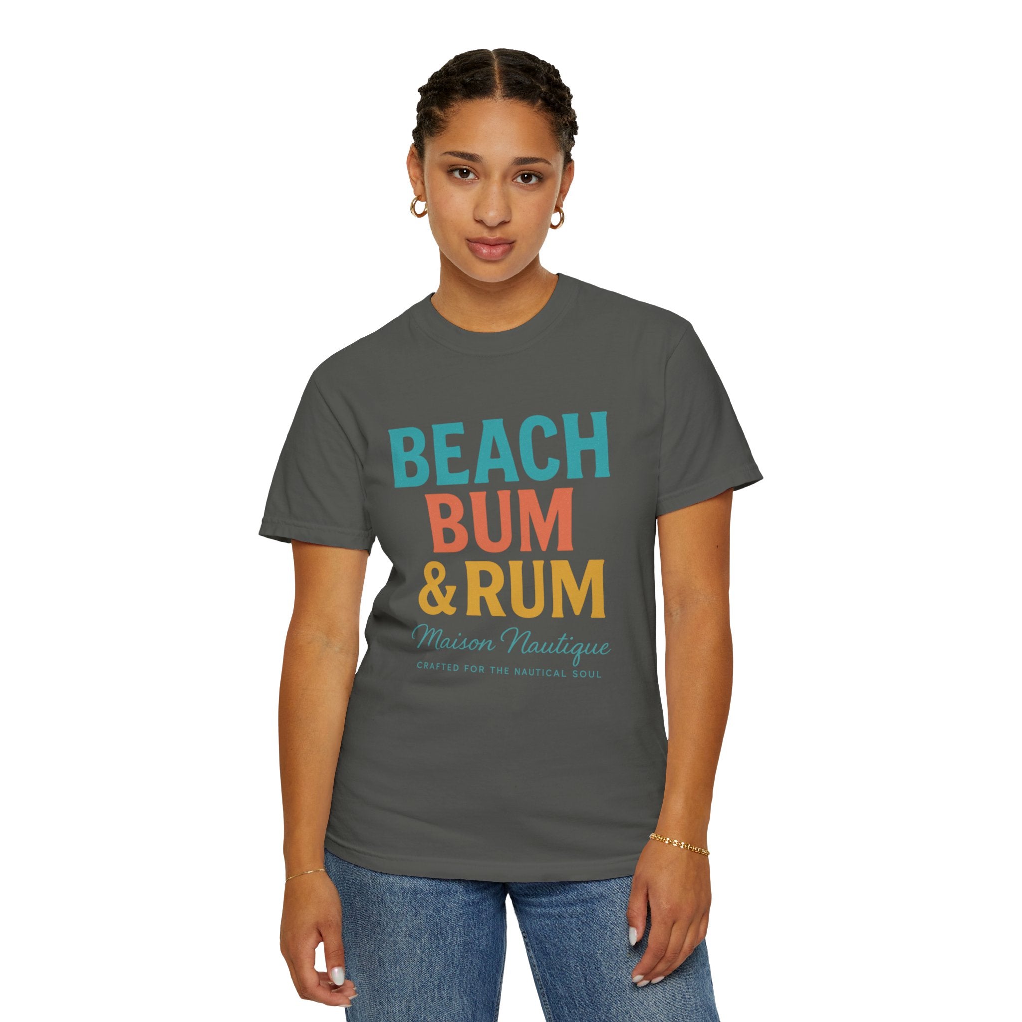 Beach Bum & Rum – Unisex Coastal Tee - Maison Nautique