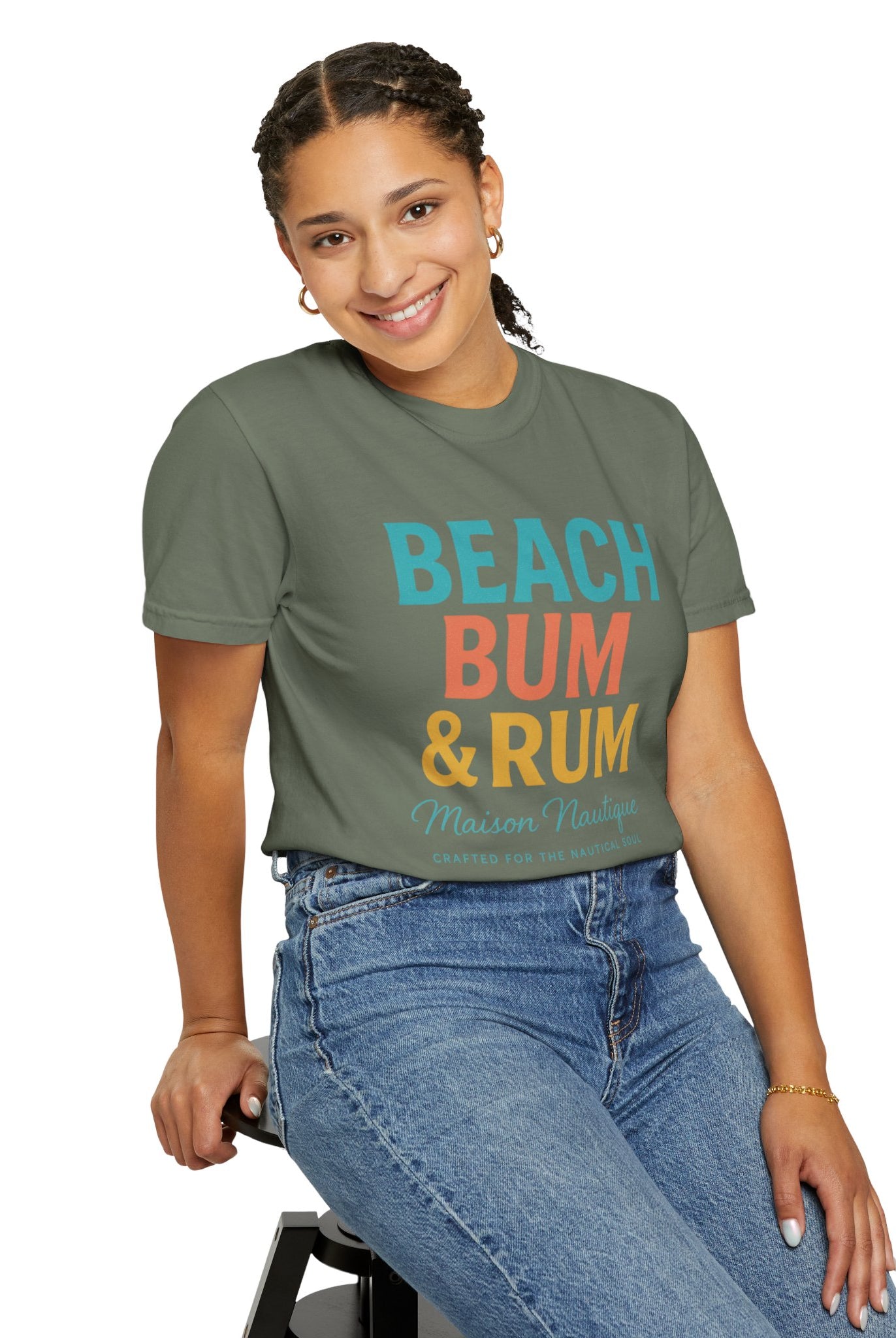 Beach Bum & Rum – Unisex Coastal Tee - Maison Nautique