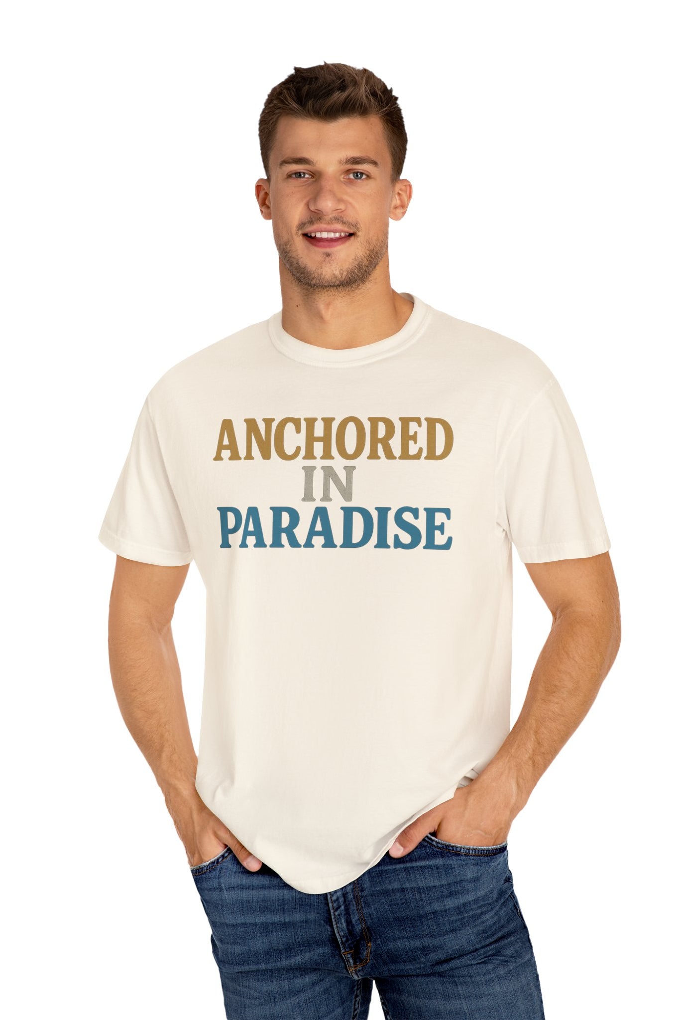 Maison Nautique "Anchored in Paradise" Vintage Unisex Tee - Maison Nautique