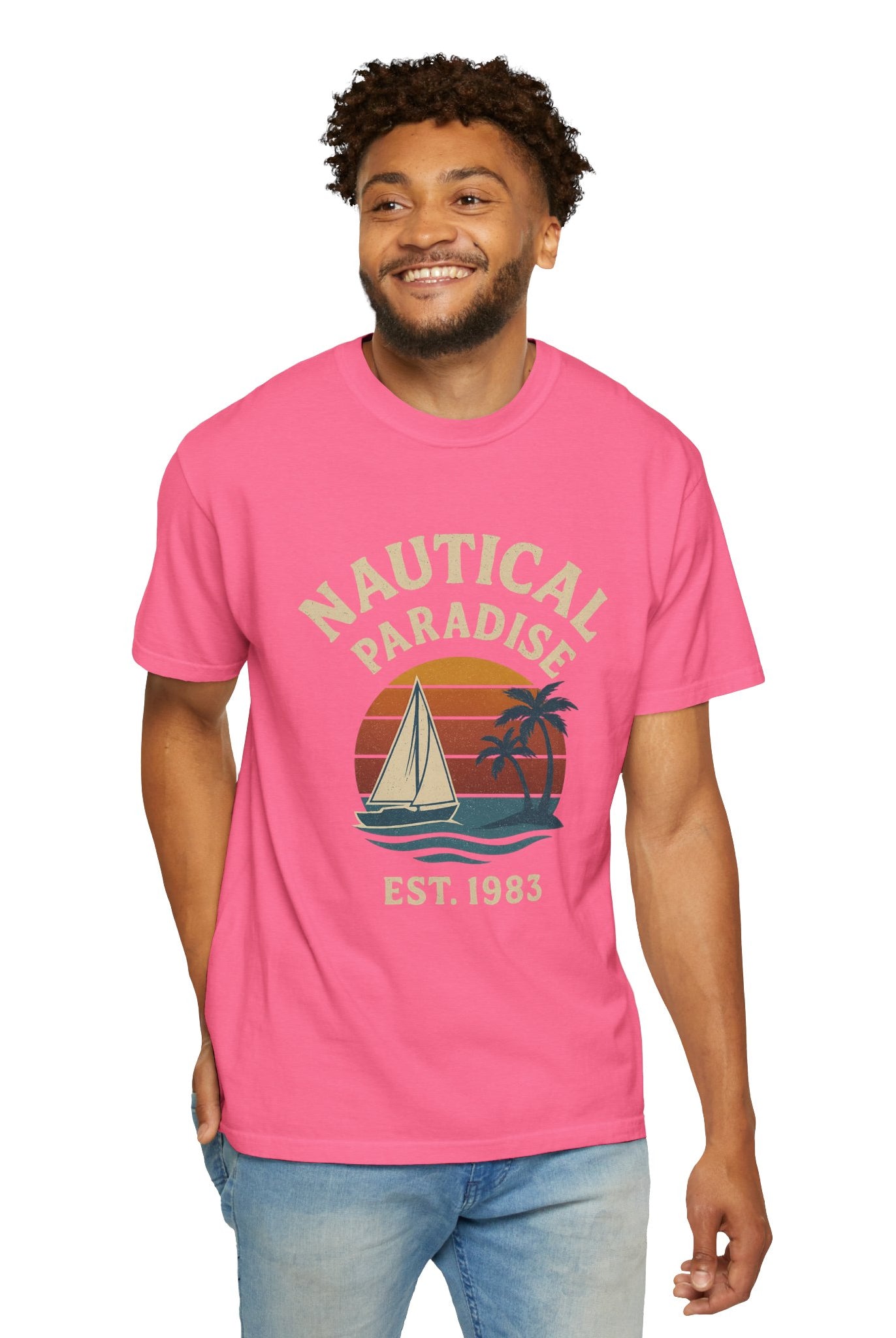 Nautical Paradise – Unisex Vintage Sailing Tee - Maison Nautique