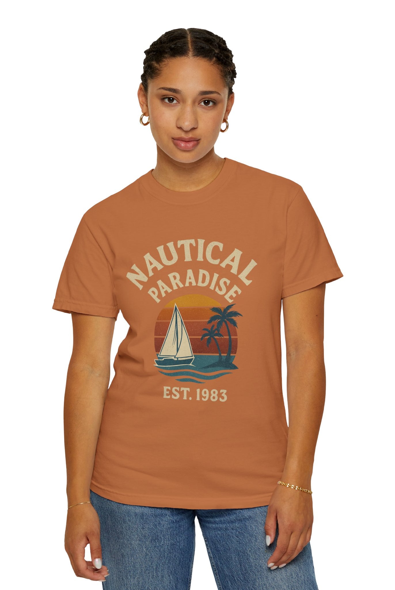 Nautical Paradise – Unisex Vintage Sailing Tee - Maison Nautique