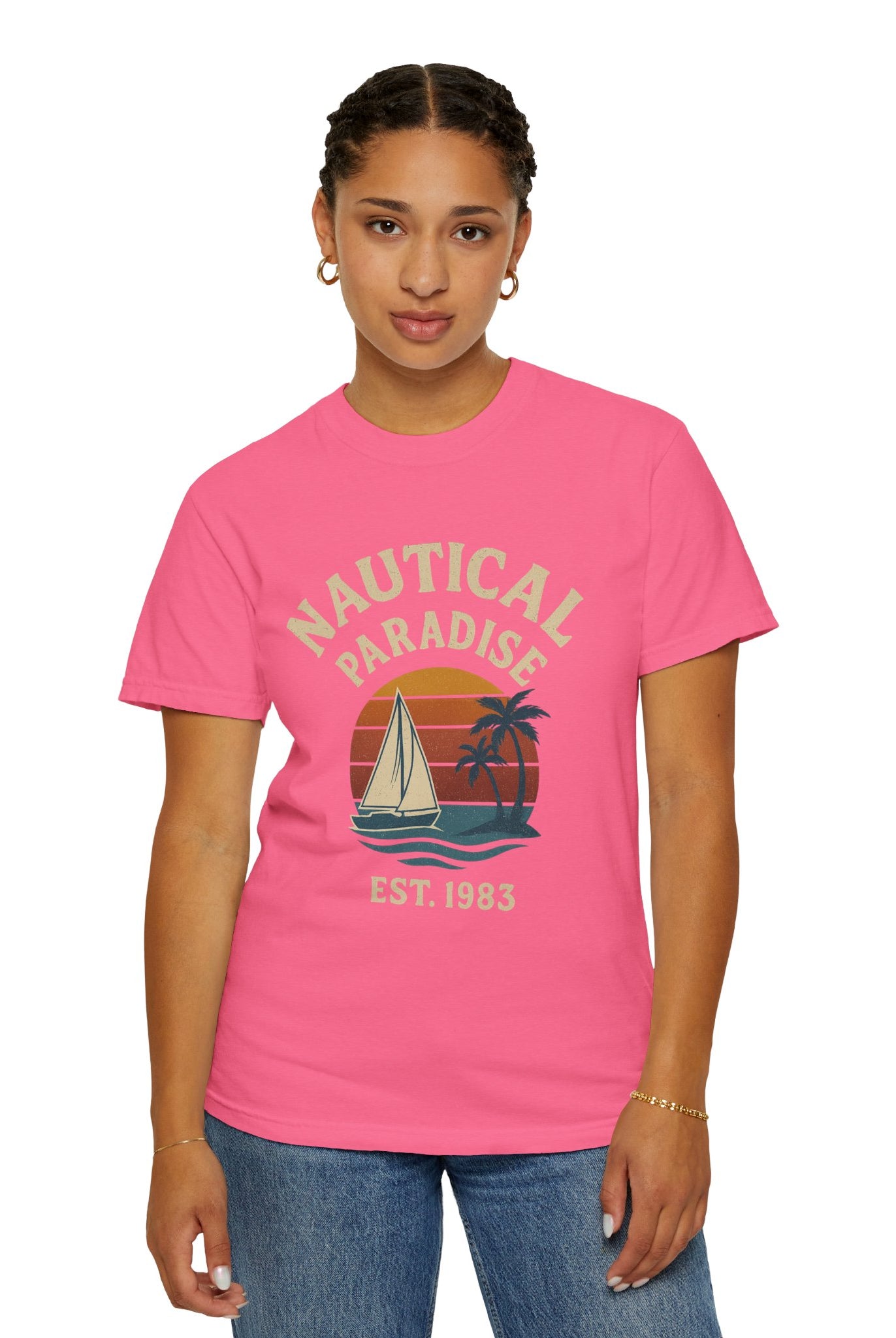 Nautical Paradise – Unisex Vintage Sailing Tee - Maison Nautique