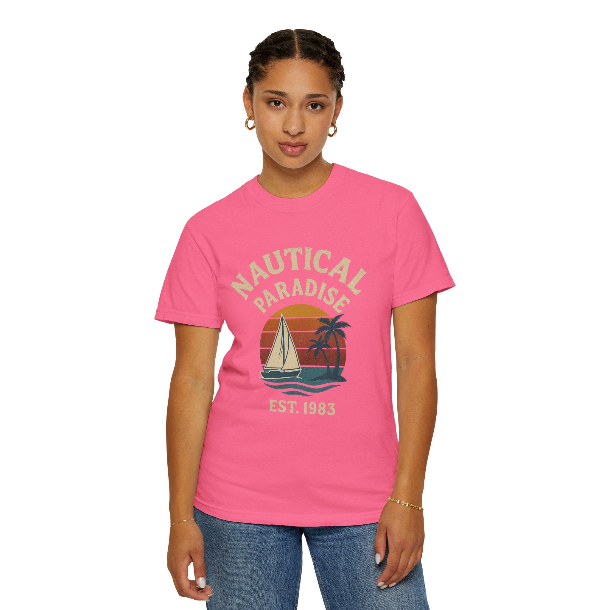 Nautical Paradise – Unisex Vintage Sailing Tee - Maison Nautique