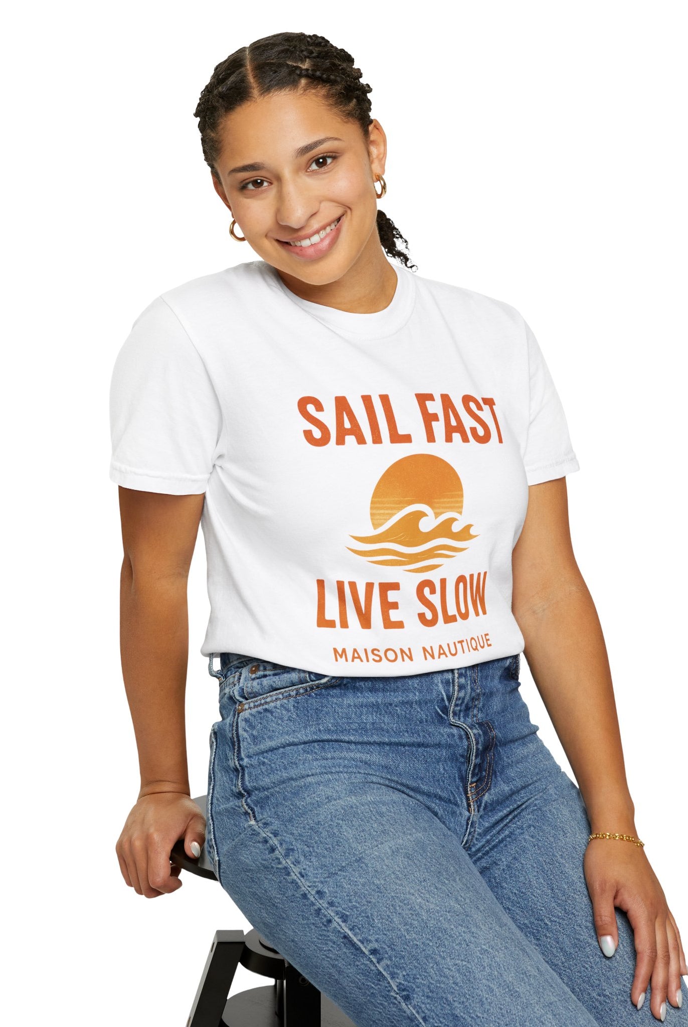 Sail Fast, Live Slow – Unisex Nautical Tee - Maison Nautique