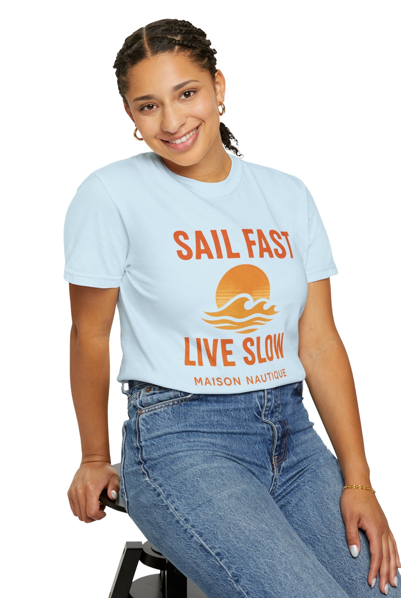 Sail Fast, Live Slow – Unisex Nautical Tee - Maison Nautique
