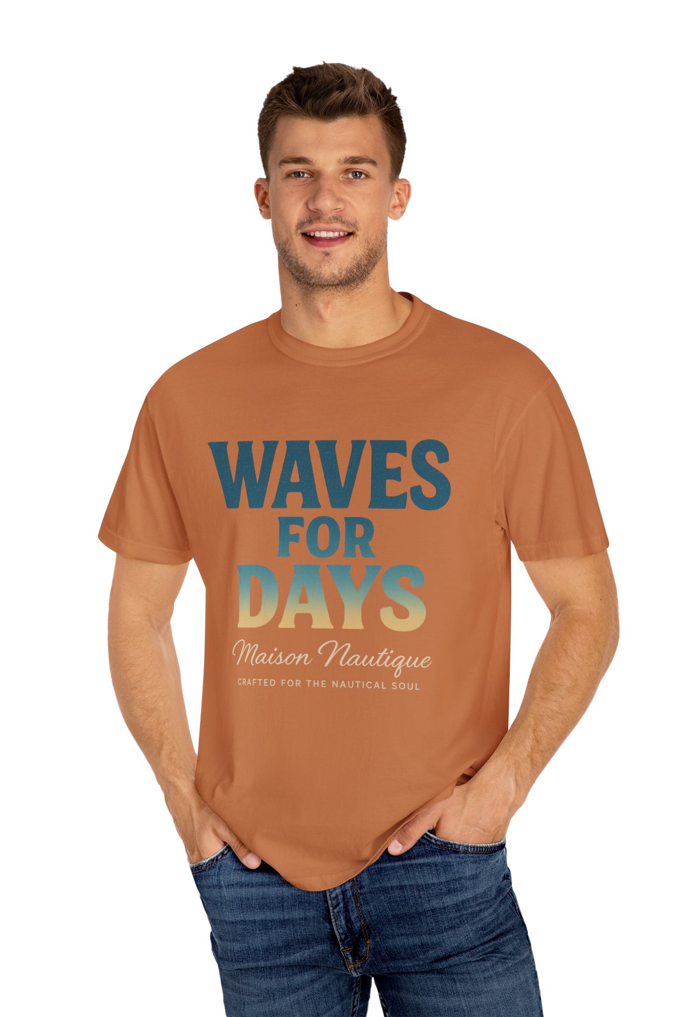 Waves for Days – Unisex Nautical V-Neck Tee - Maison Nautique