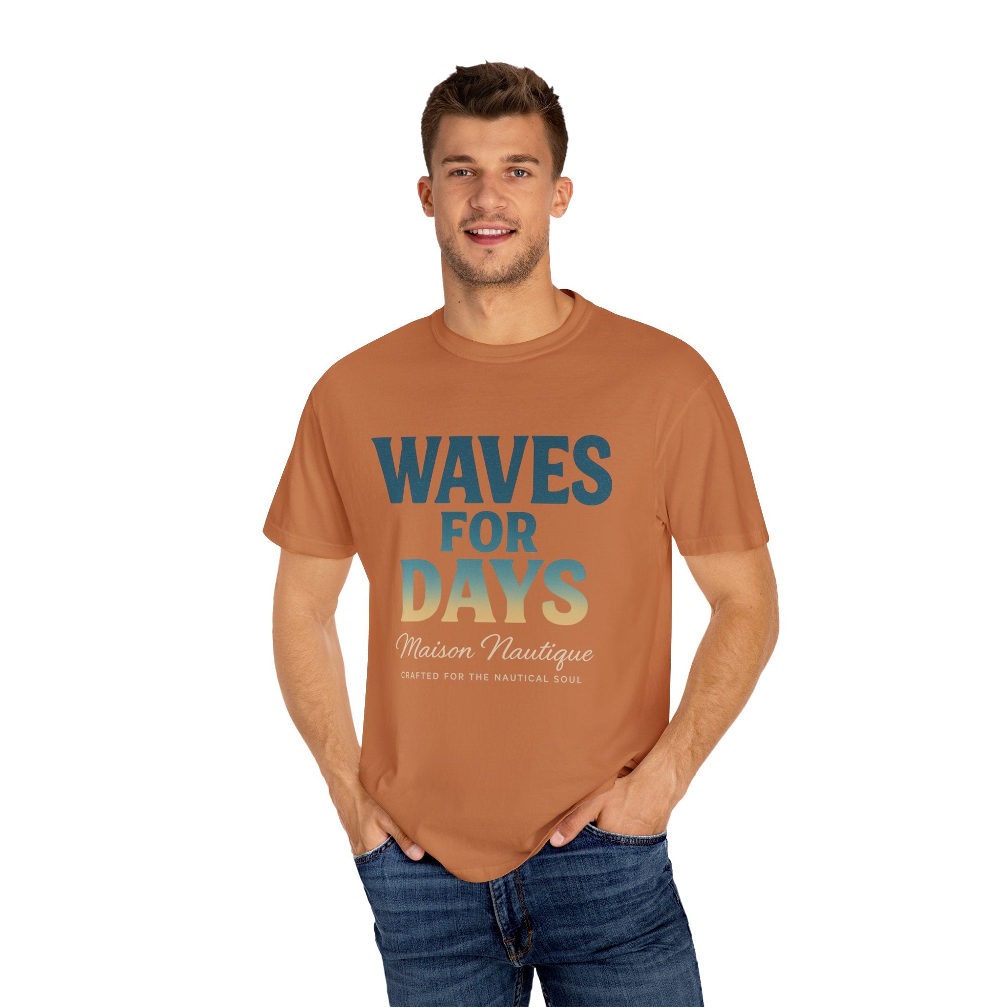 Waves for Days – Unisex Nautical V-Neck Tee - Maison Nautique