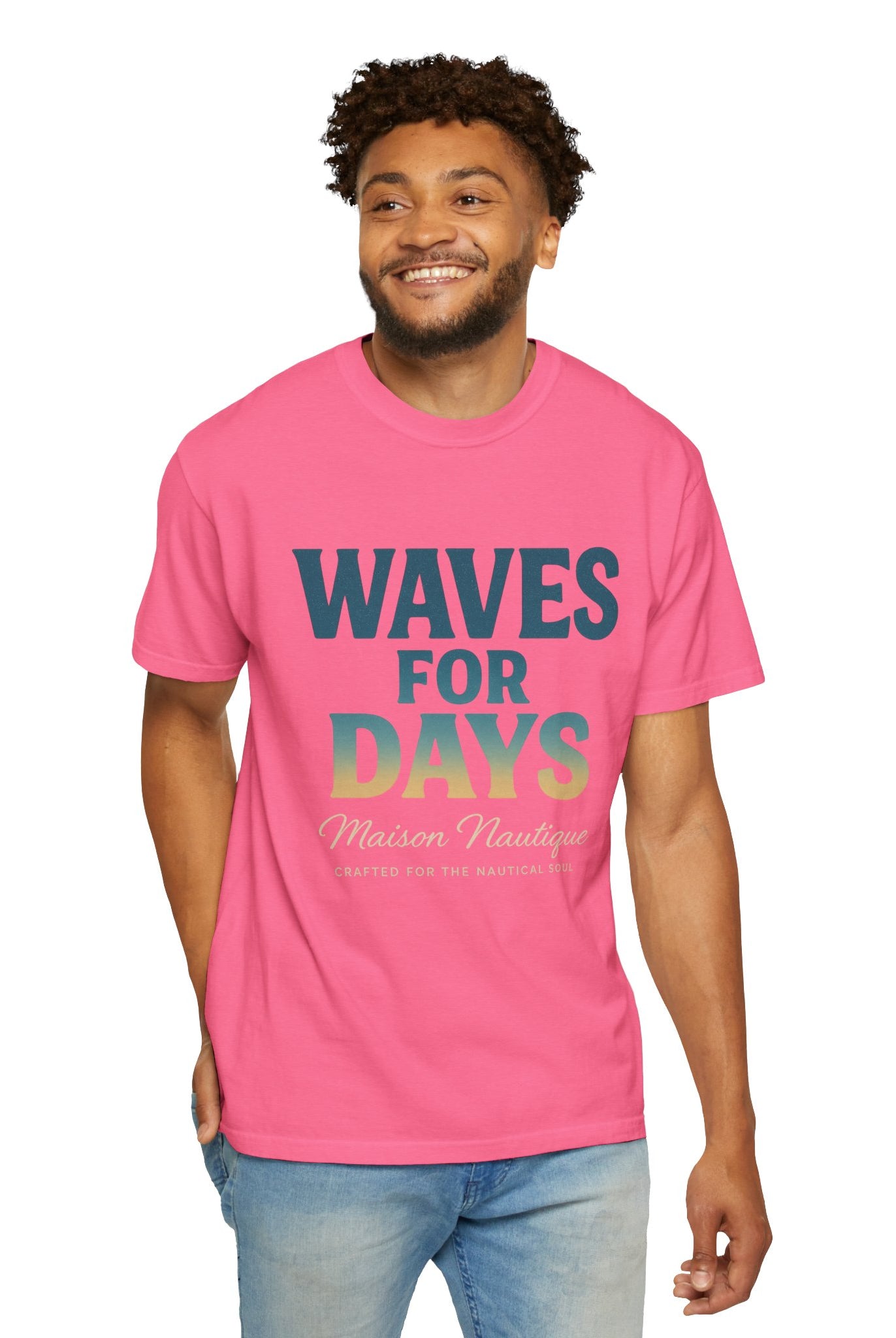 Waves for Days – Unisex Nautical V-Neck Tee - Maison Nautique