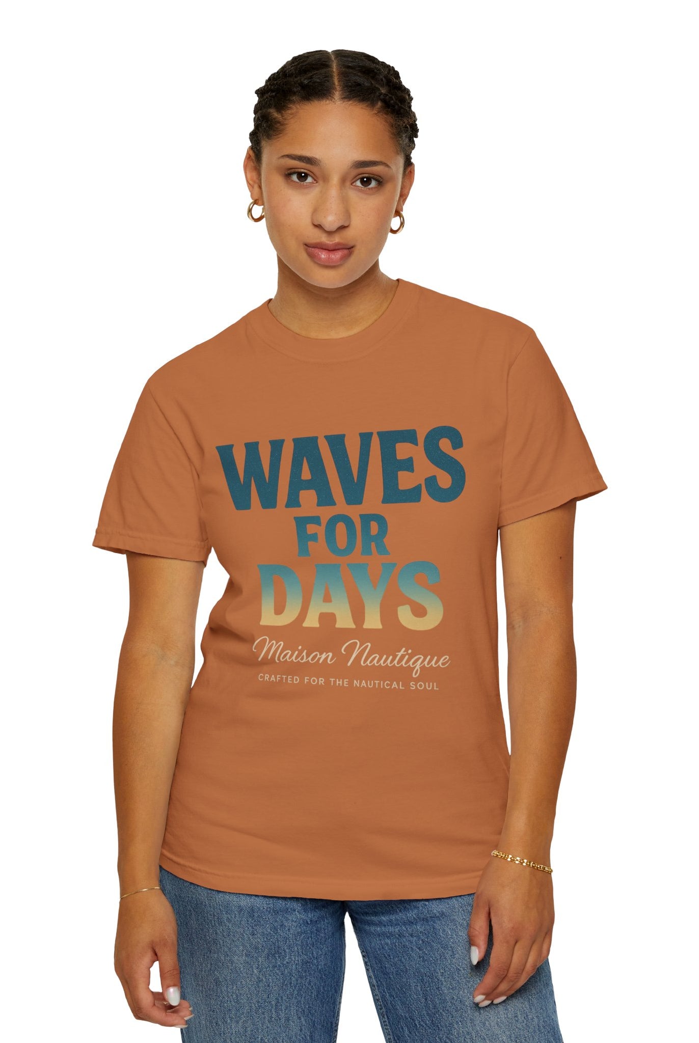 Waves for Days – Unisex Nautical V-Neck Tee - Maison Nautique