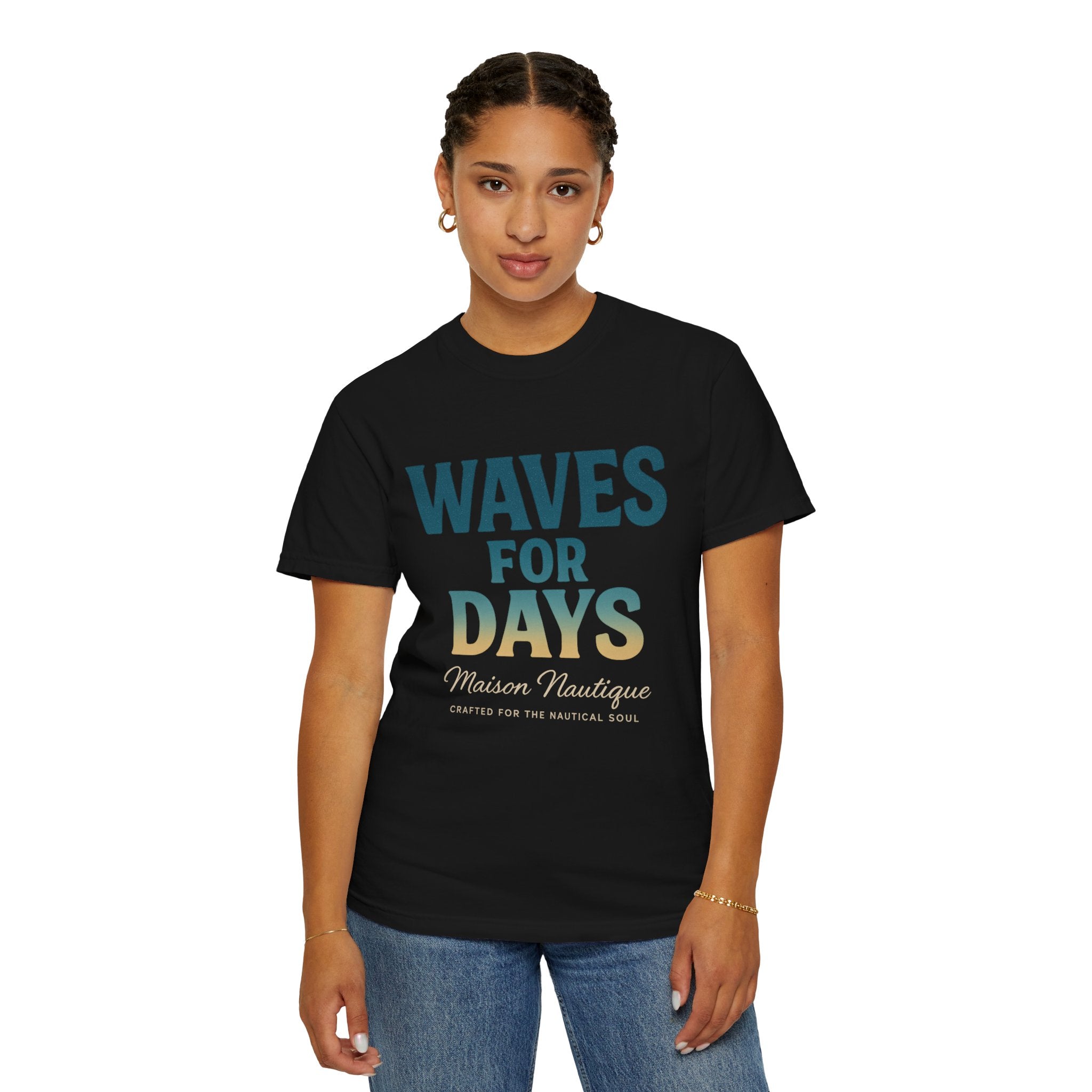 Waves for Days – Unisex Nautical V-Neck Tee - Maison Nautique