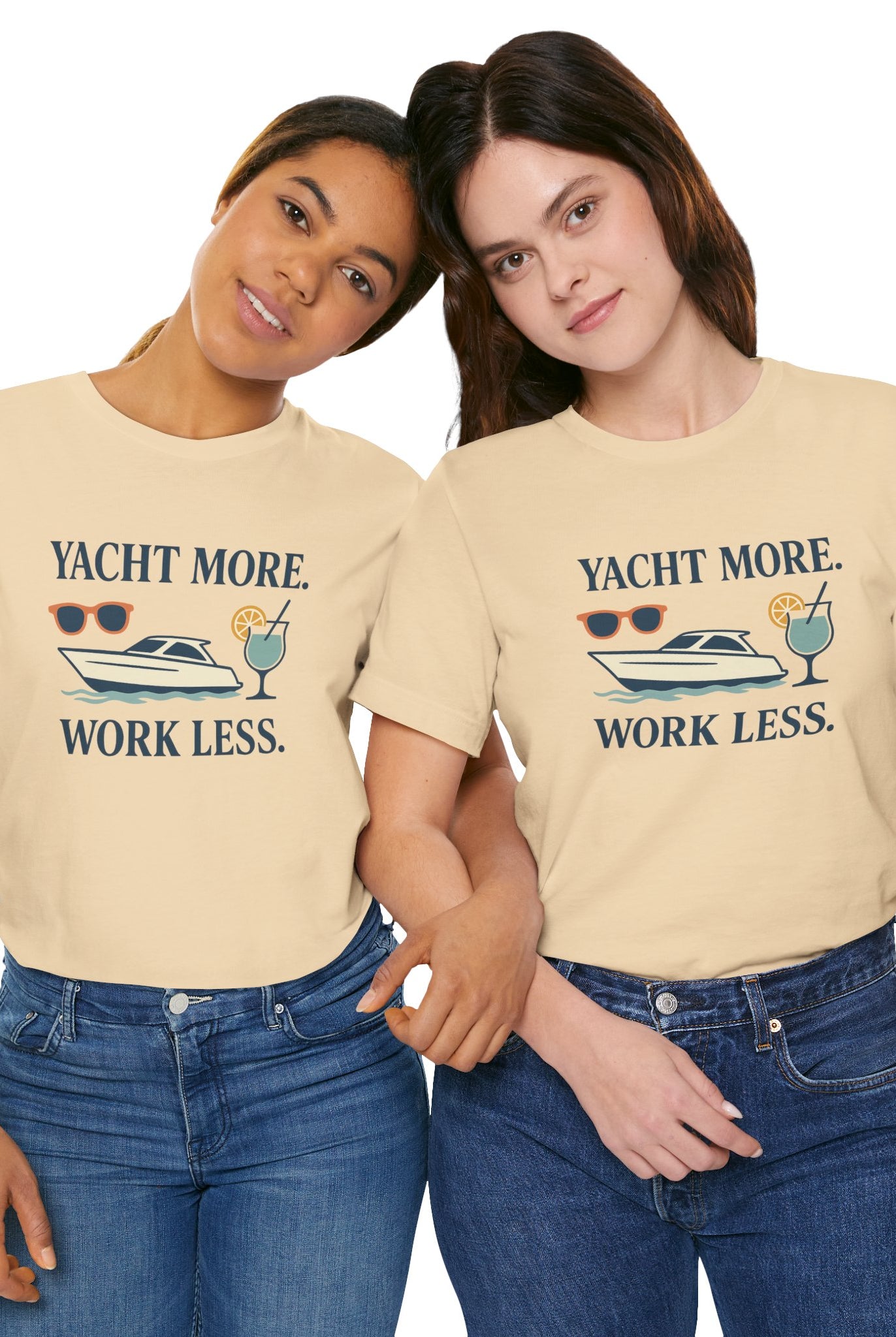 Yacht More, Work Less” Tee – Coastal Classics Collection - Maison Nautique