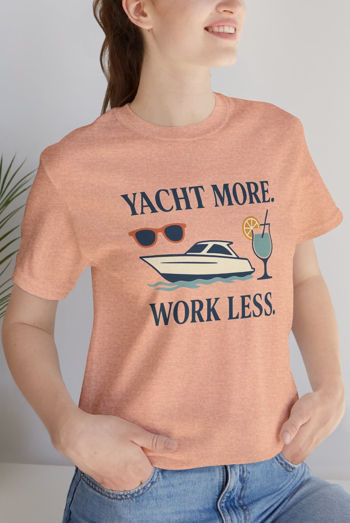 Yacht More, Work Less” Tee – Coastal Classics Collection - Maison Nautique