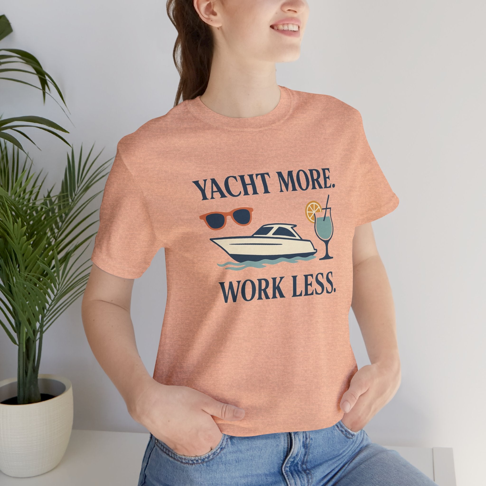Yacht More, Work Less” Tee – Coastal Classics Collection - Maison Nautique