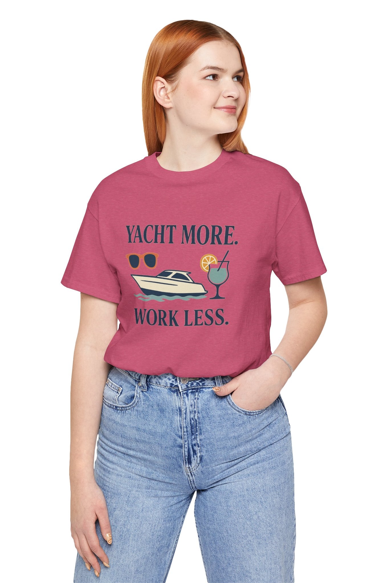 Yacht More, Work Less” Tee – Coastal Classics Collection - Maison Nautique