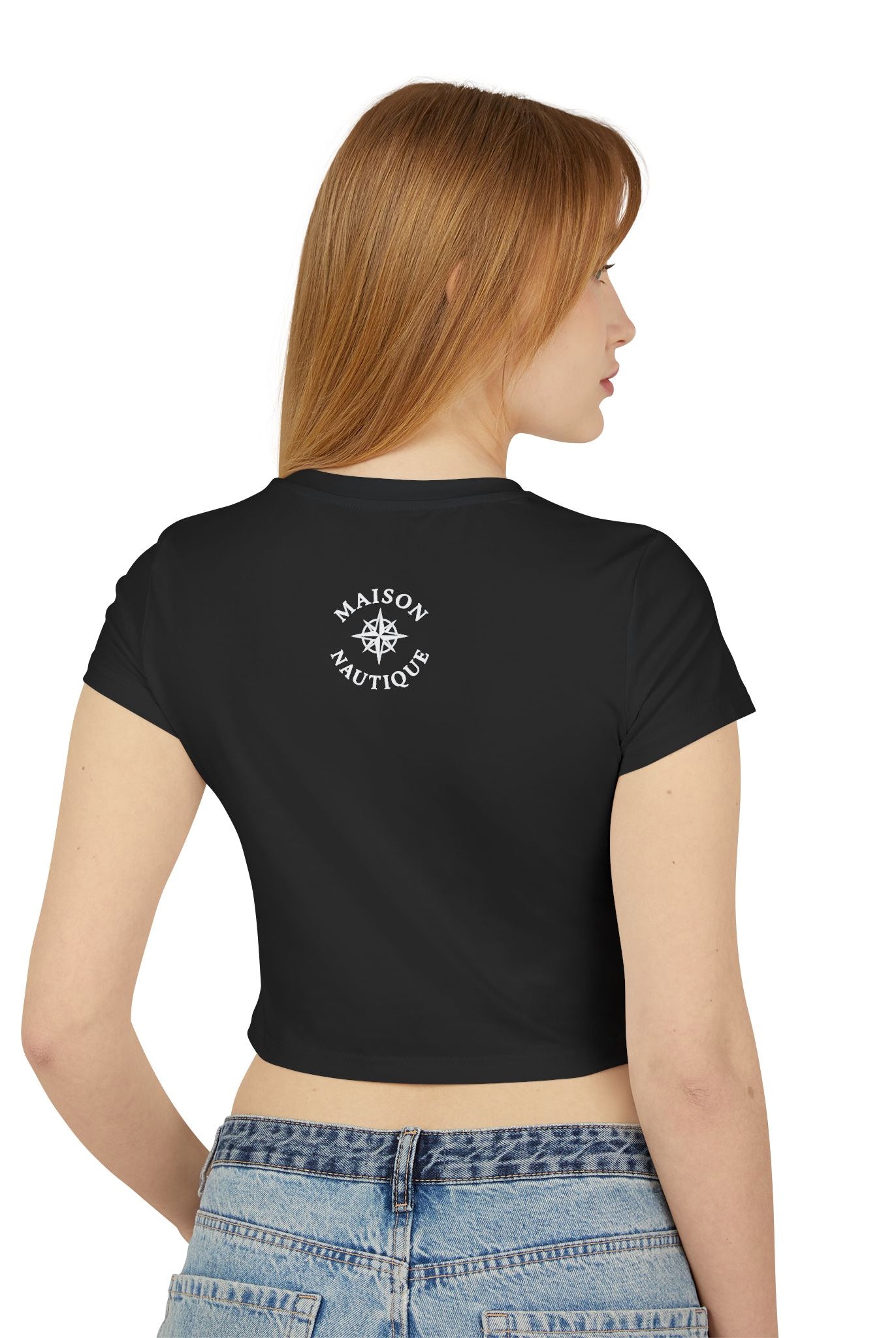 Maison Nautique Signature Compass Crop Tee – Women’s Coastal Fit - Maison Nautique