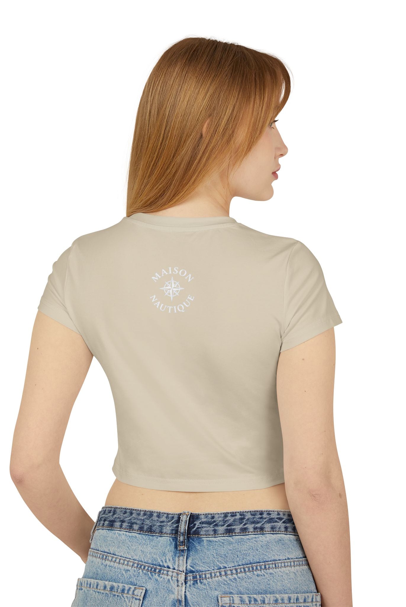 Maison Nautique Signature Compass Crop Tee – Women’s Coastal Fit - Maison Nautique