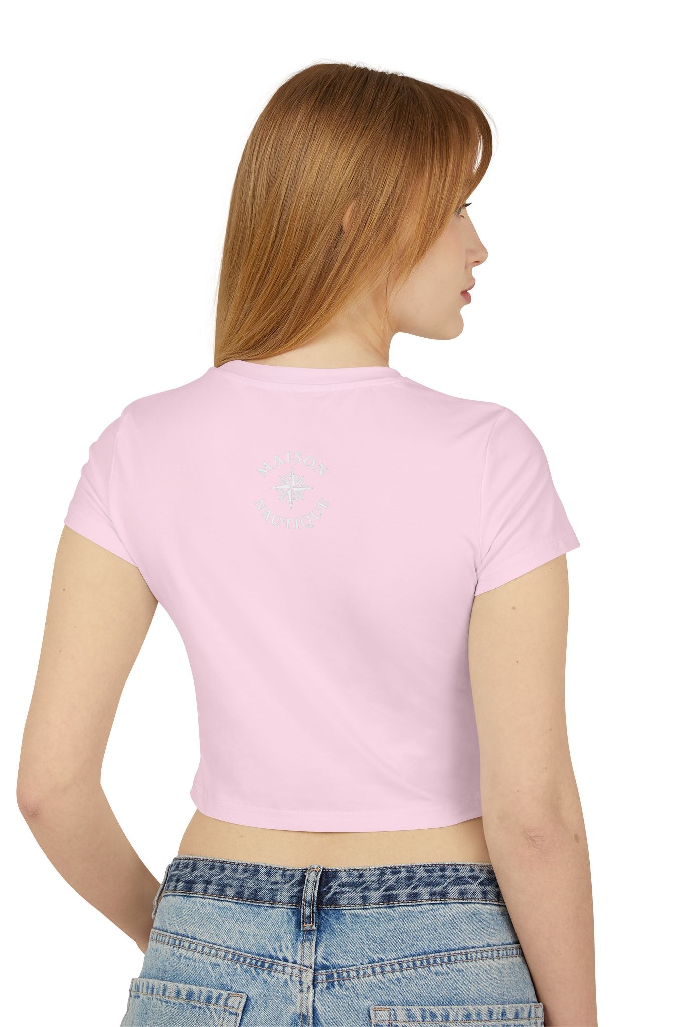 Maison Nautique Signature Compass Crop Tee – Women’s Coastal Fit - Maison Nautique