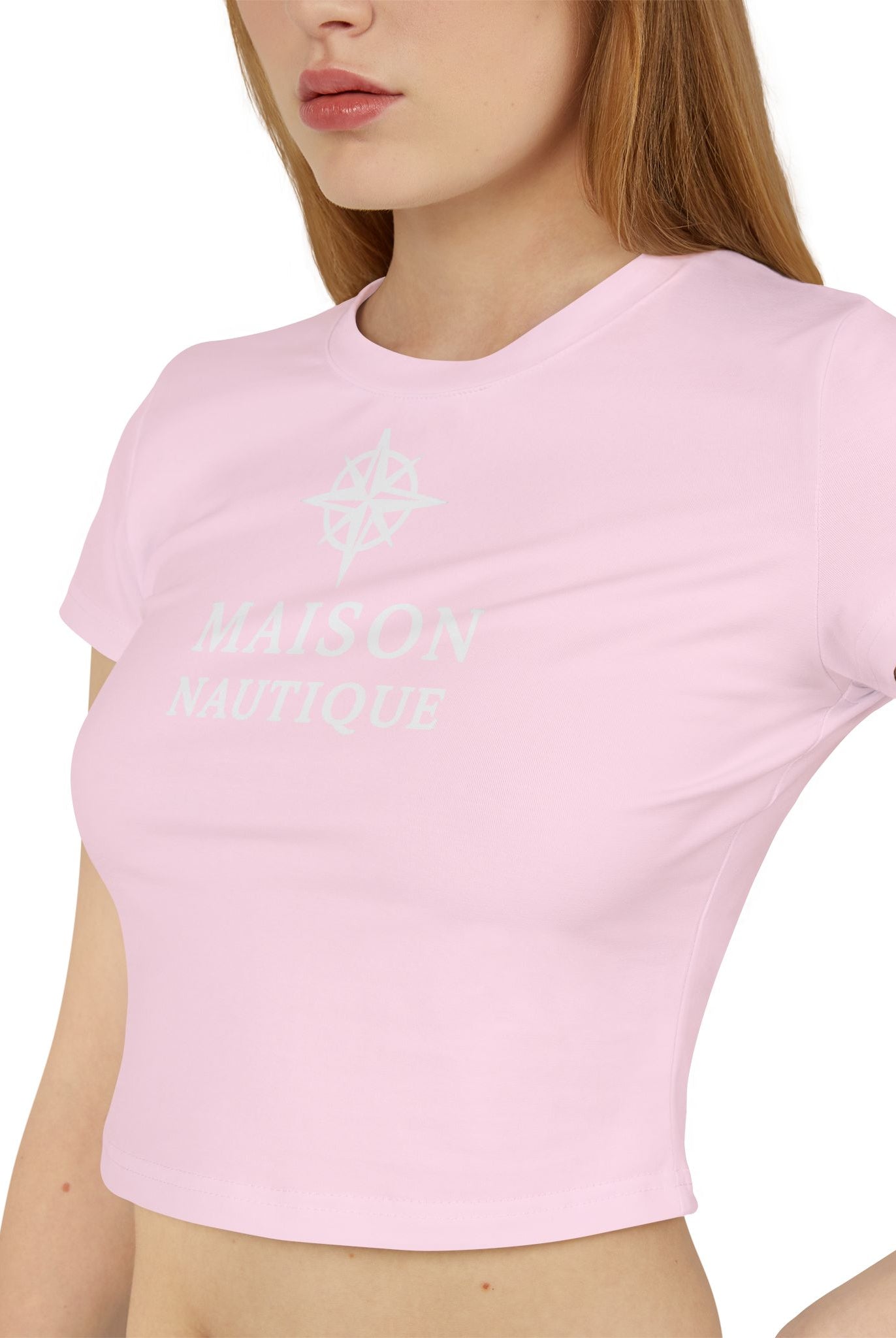 Maison Nautique Signature Compass Crop Tee – Women’s Coastal Fit - Maison Nautique