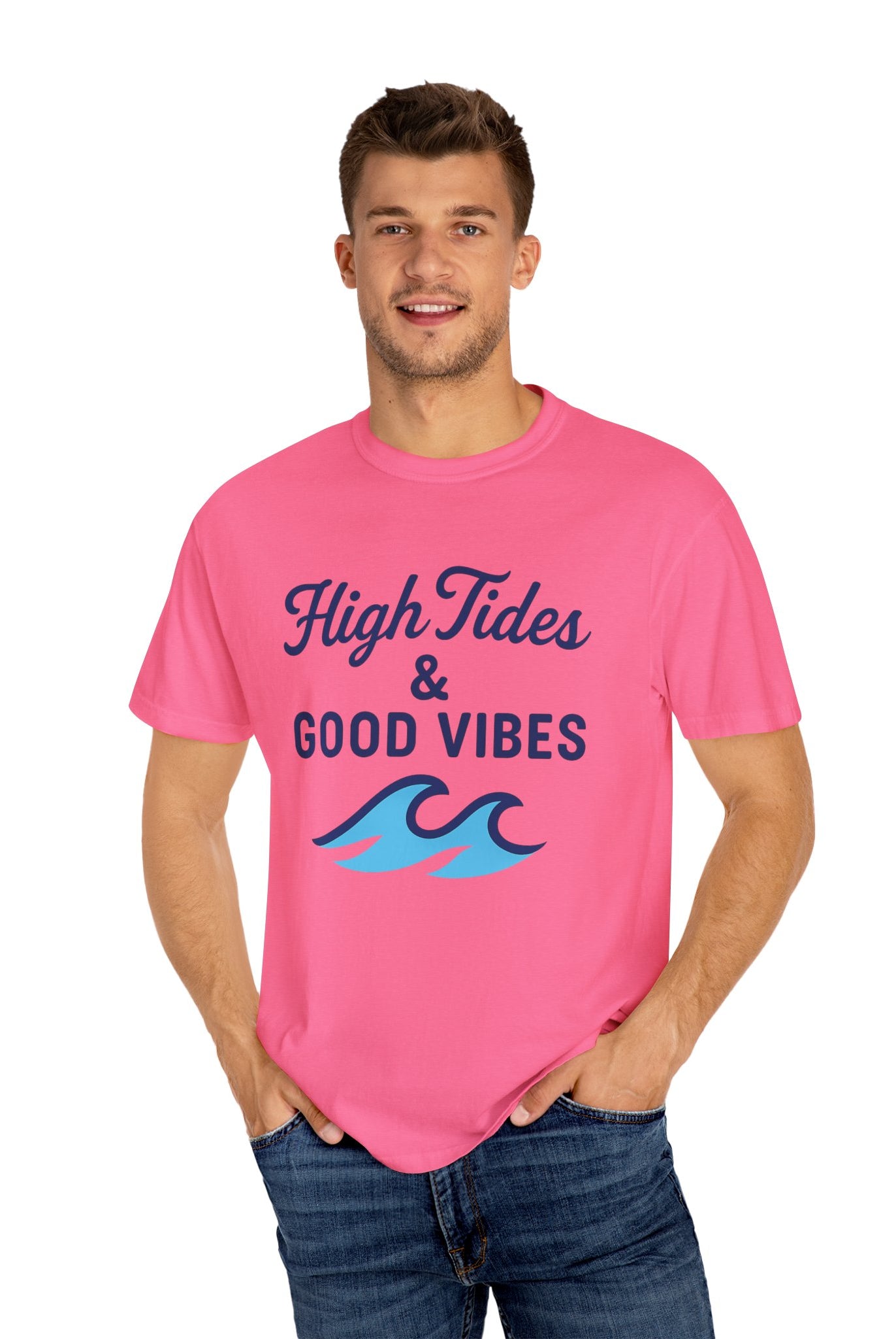 High Tides & Good Vibes Unisex Garment-Dyed T-Shirt - Maison Nautique