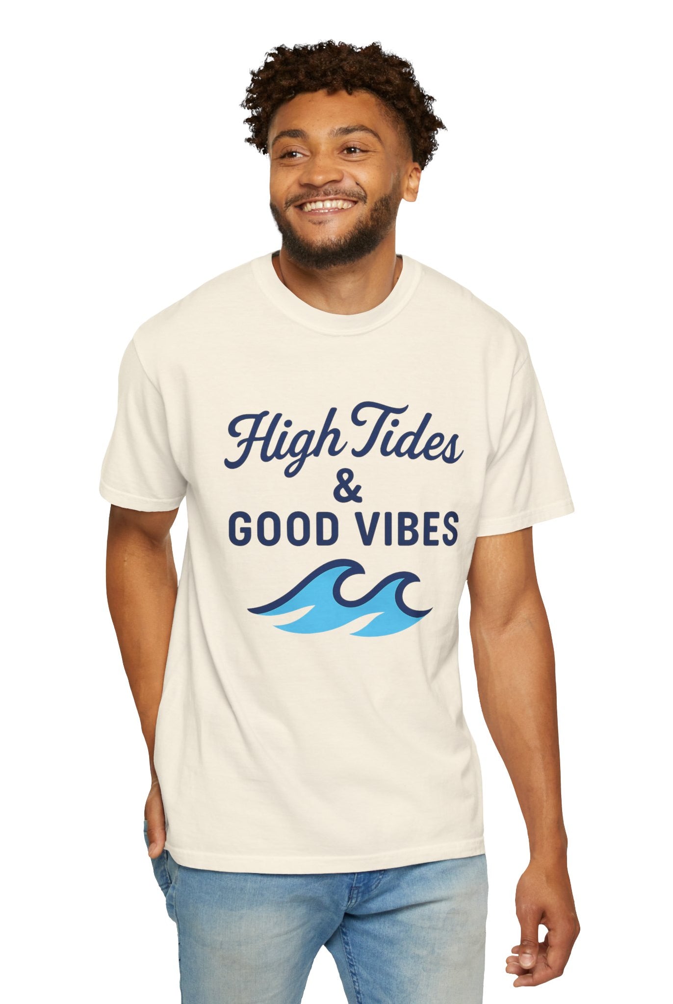 High Tides & Good Vibes Unisex Garment-Dyed T-Shirt - Maison Nautique