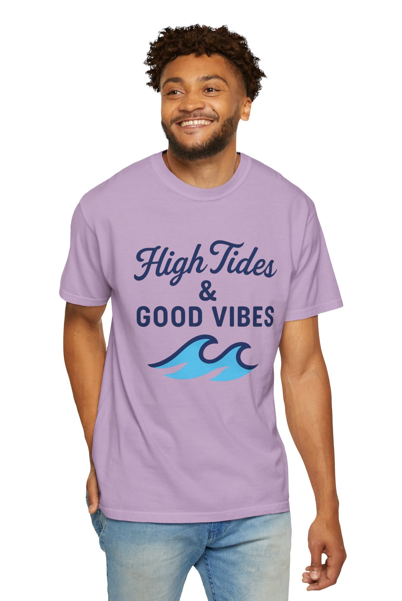 High Tides & Good Vibes Unisex Garment-Dyed T-Shirt - Maison Nautique