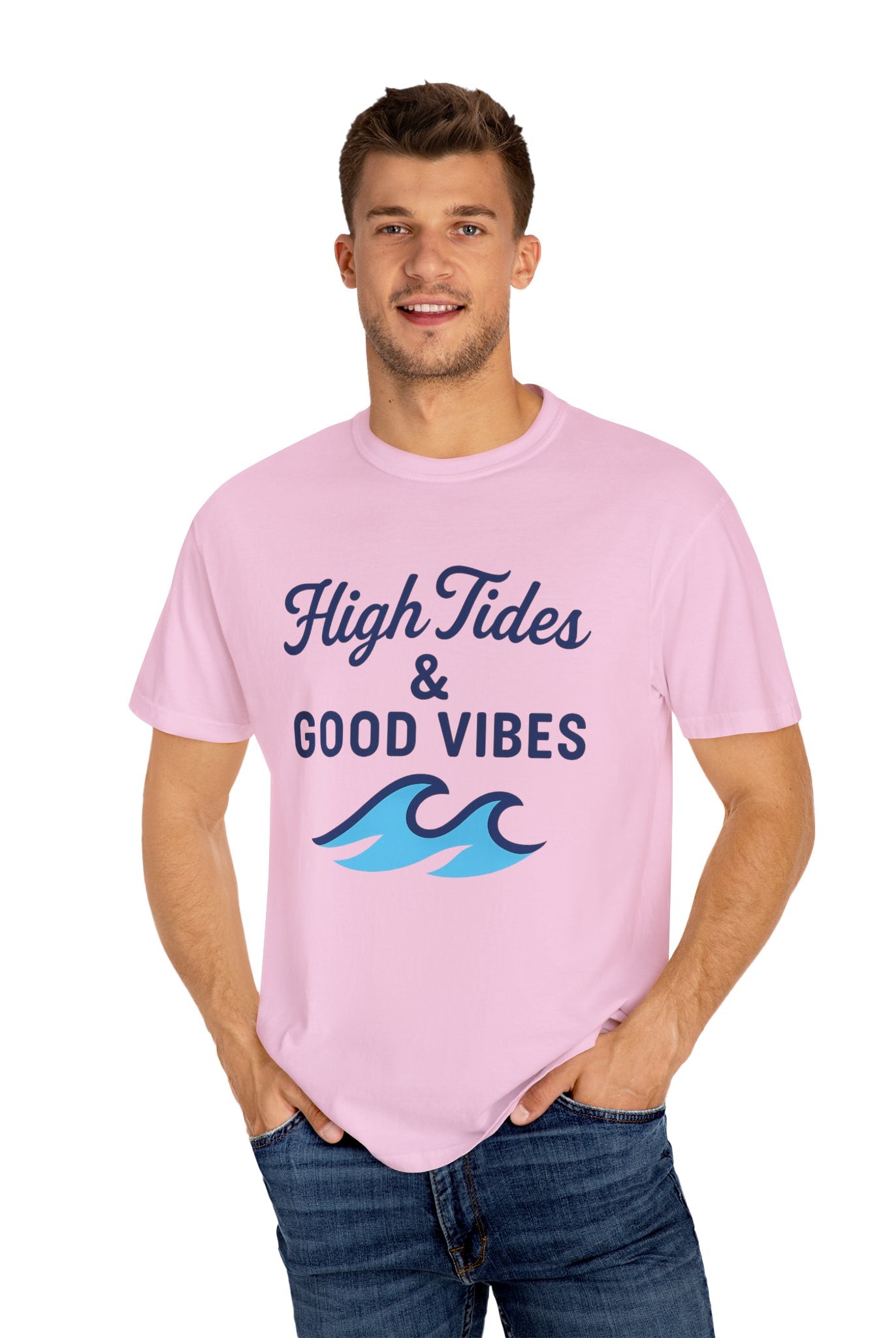 High Tides & Good Vibes Unisex Garment-Dyed T-Shirt - Maison Nautique