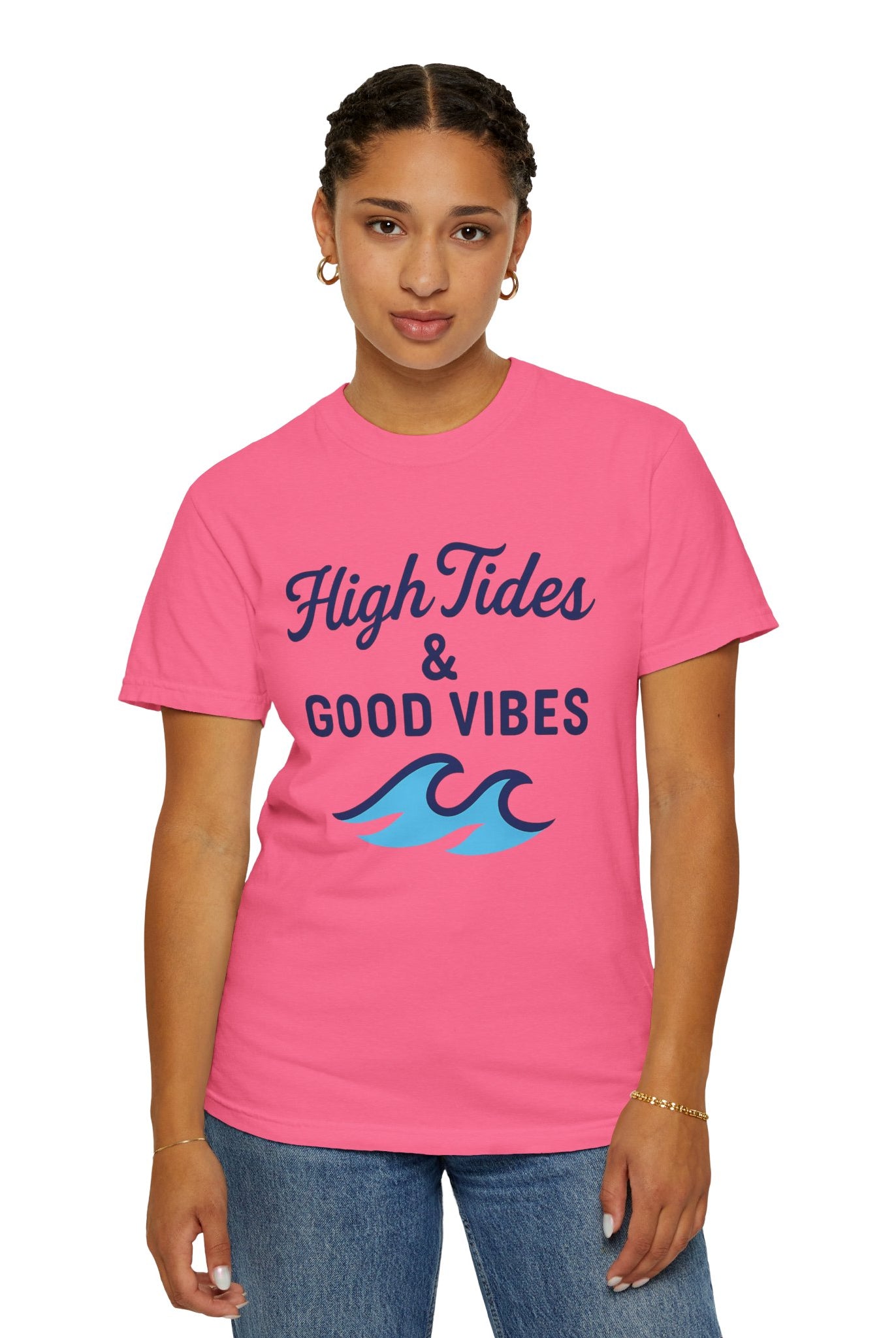 High Tides & Good Vibes Unisex Garment-Dyed T-Shirt - Maison Nautique